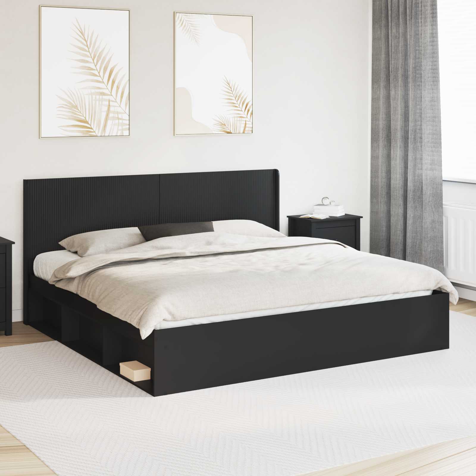 vidaXL Bedframe met opbergruimte en hoofdbord Sonoma Eiken