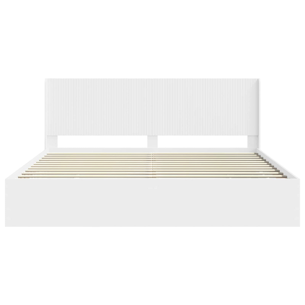 vidaXL Bedframe met opbergruimte en hoofdbord Wit 200 x 200 cm