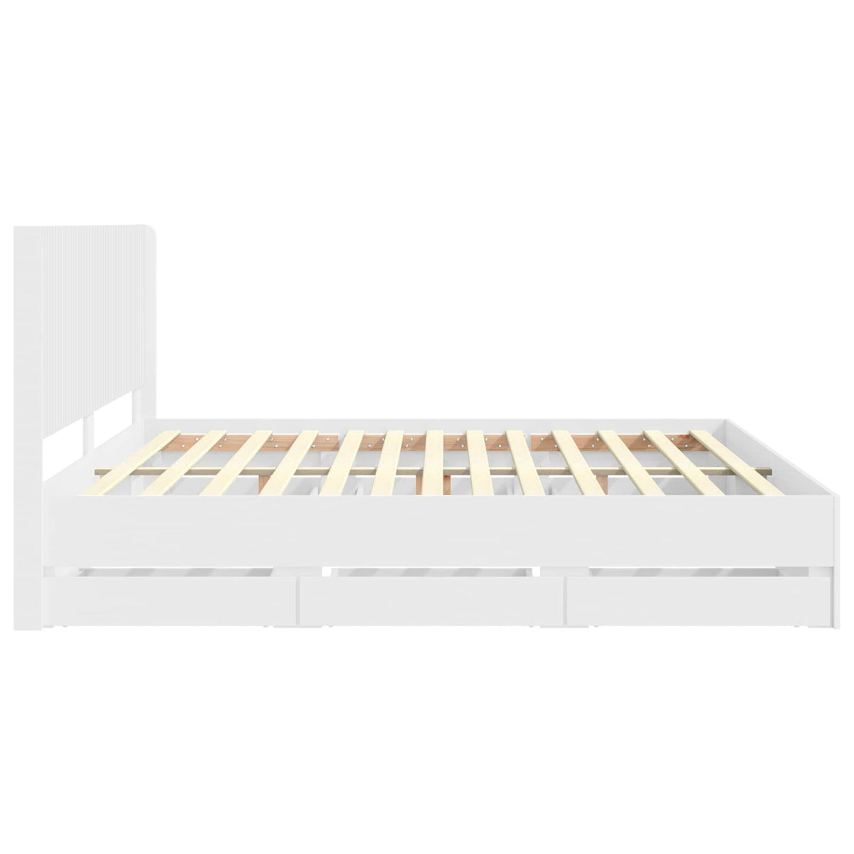 vidaXL Bedframe met opbergruimte en hoofdbord Wit 200 x 200 cm