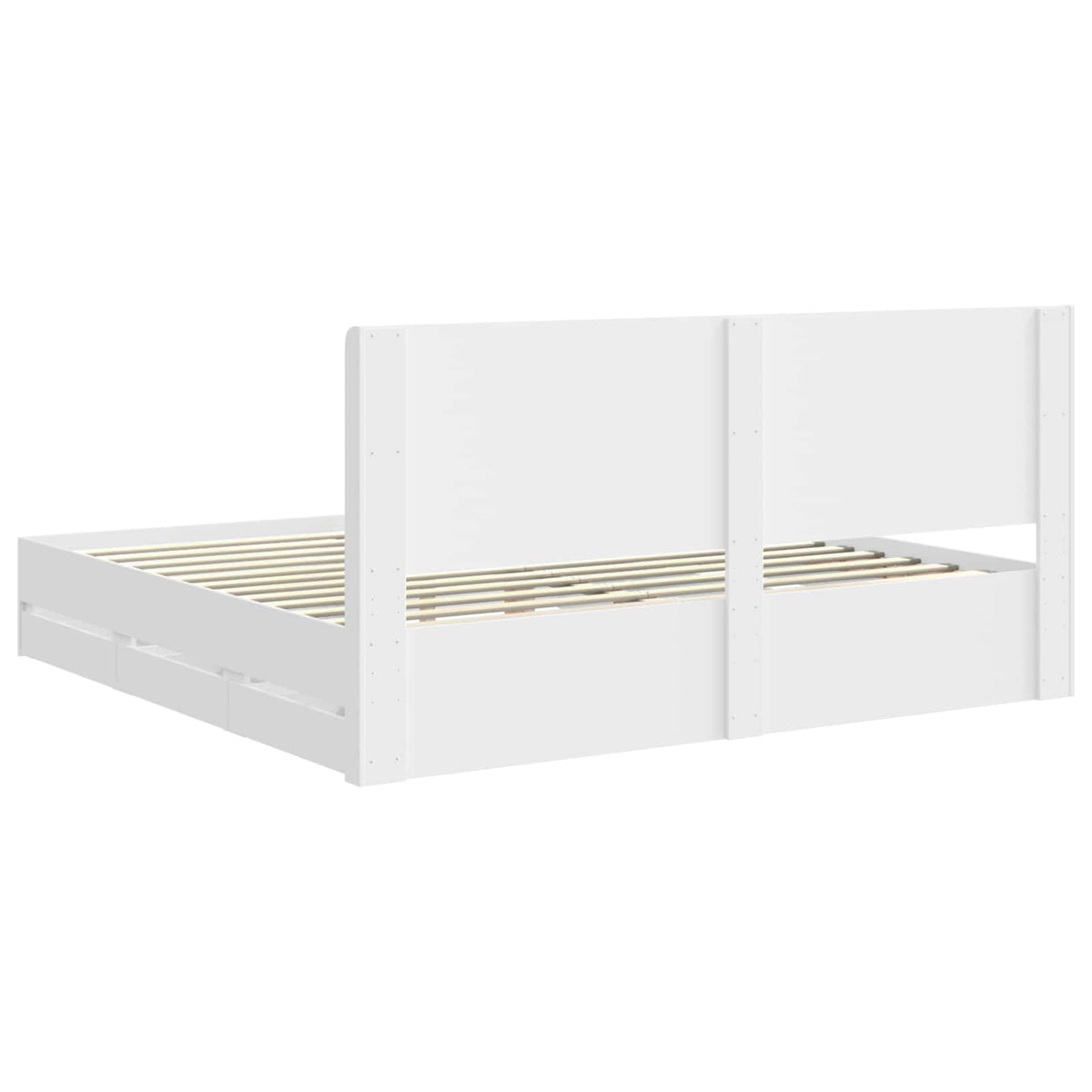 vidaXL Bedframe met opbergruimte en hoofdbord Wit 200 x 200 cm