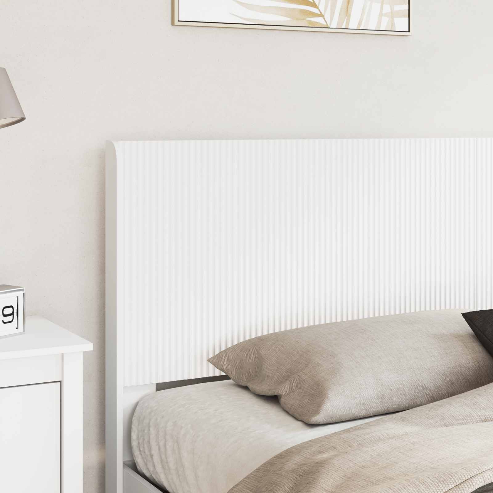 vidaXL Bedframe met opbergruimte en hoofdbord Wit 180 x 200 cm
