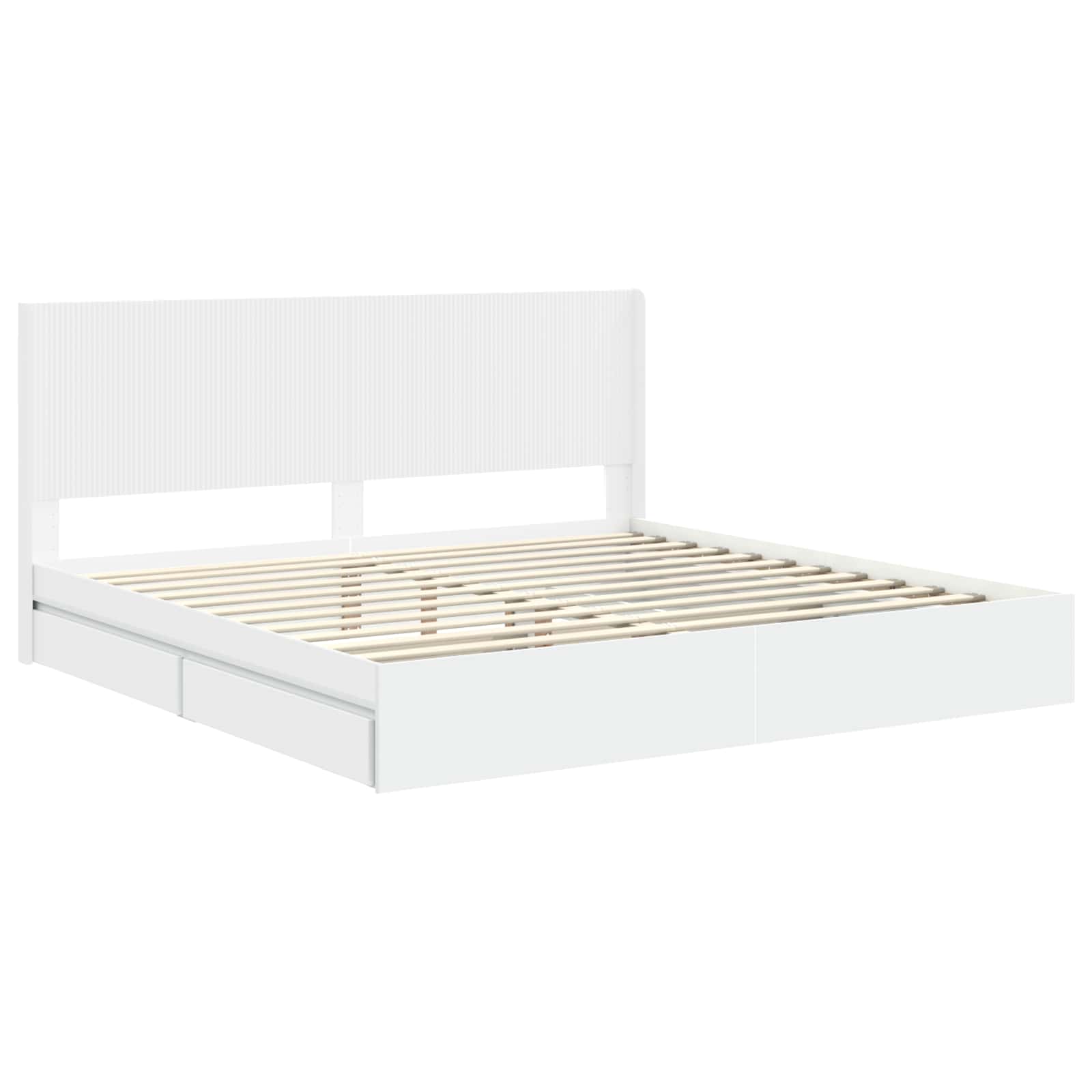 vidaXL Bedframe met opbergruimte en hoofdbord Wit 180 x 200 cm