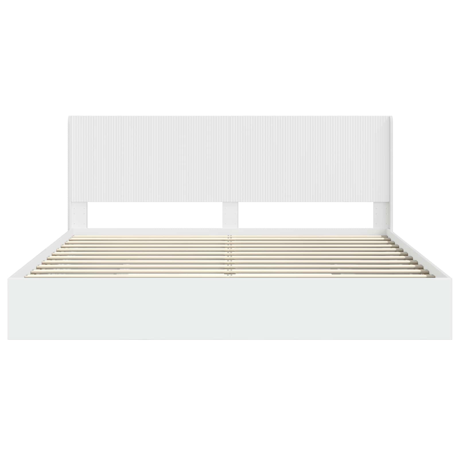 vidaXL Bedframe met opbergruimte en hoofdbord Wit 180 x 200 cm