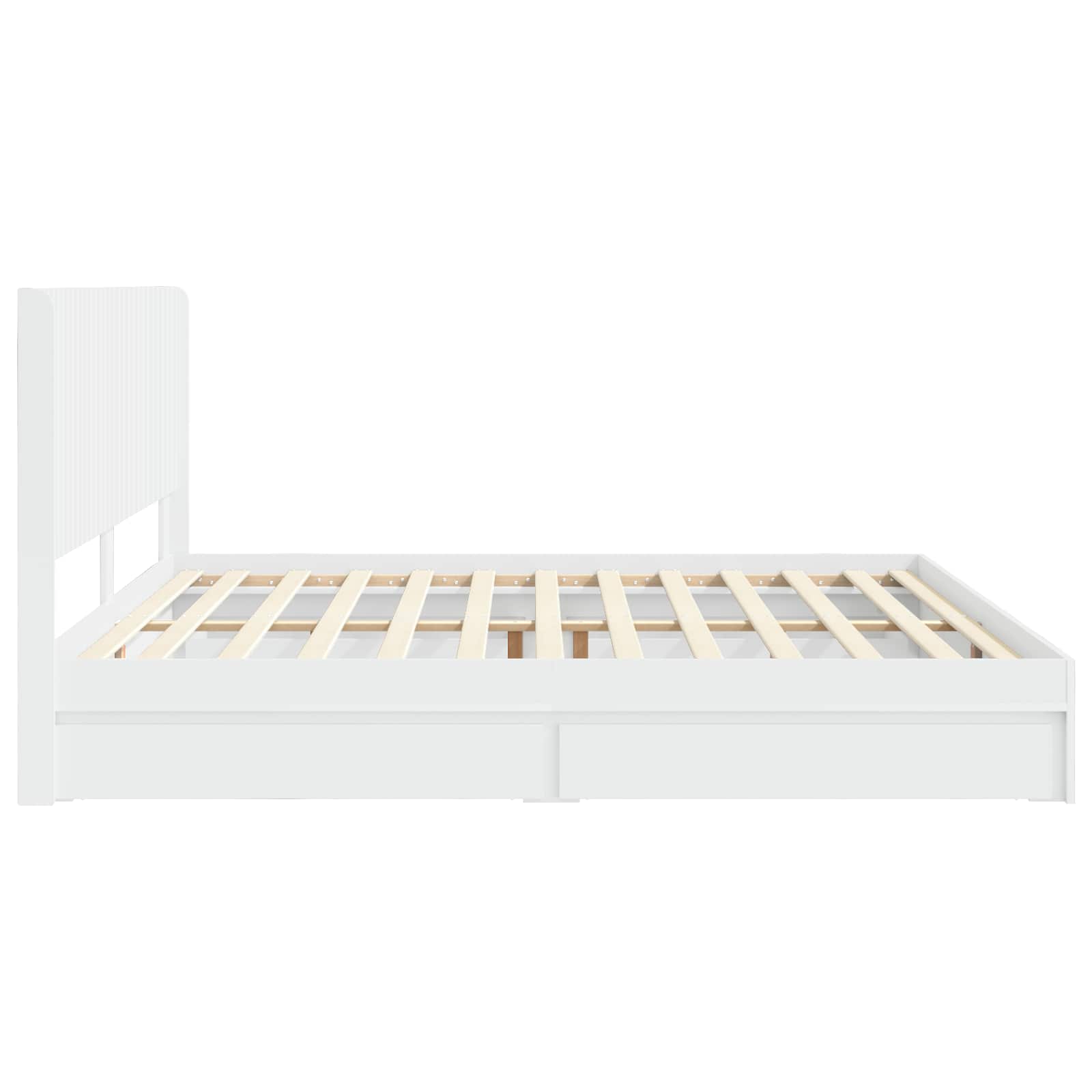 vidaXL Bedframe met opbergruimte en hoofdbord Wit 180 x 200 cm
