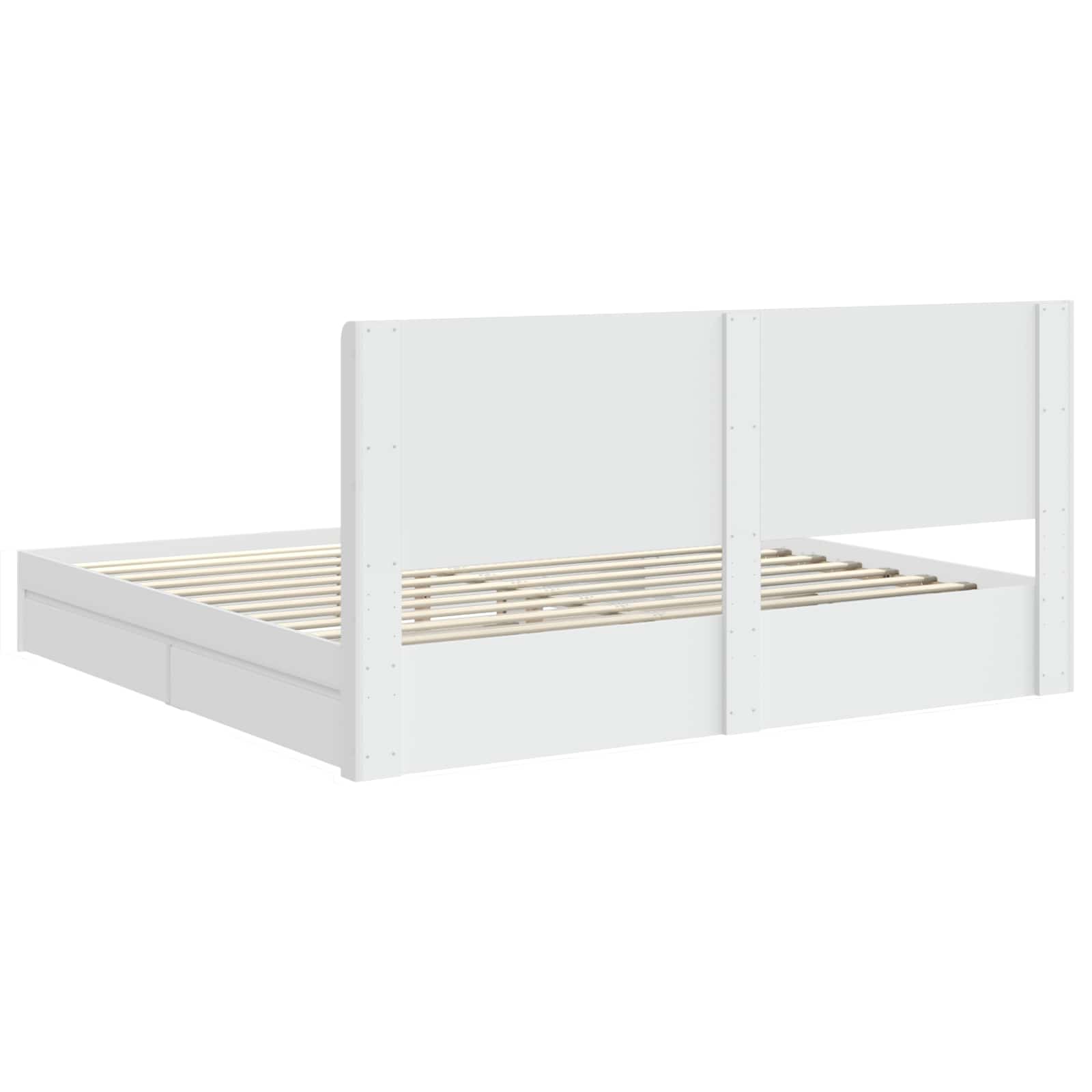 vidaXL Bedframe met opbergruimte en hoofdbord Wit 180 x 200 cm
