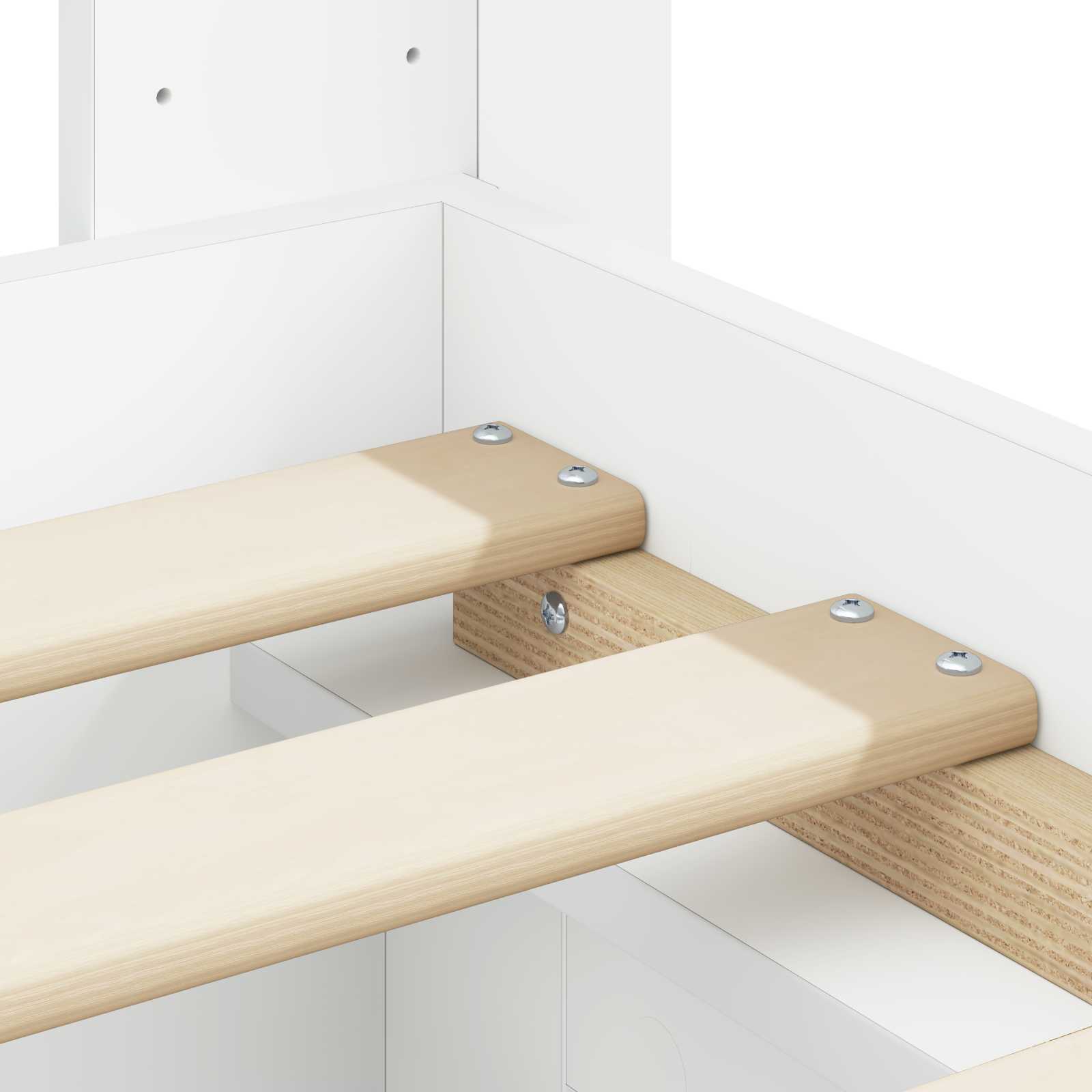 vidaXL Bedframe met opbergruimte en hoofdbord Wit 180 x 200 cm