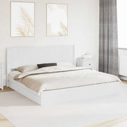 vidaXL Bedframe met opbergruimte en hoofdbord Wit 180 x 200 cm