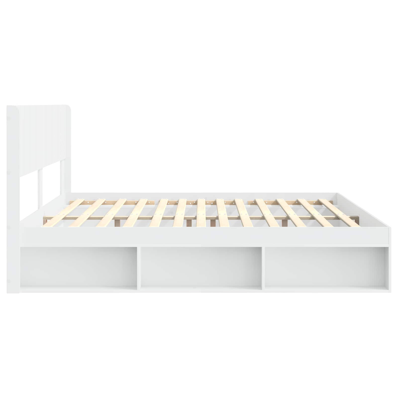 vidaXL Bedframe met opbergruimte en hoofdbord Wit 200 x 200 cm