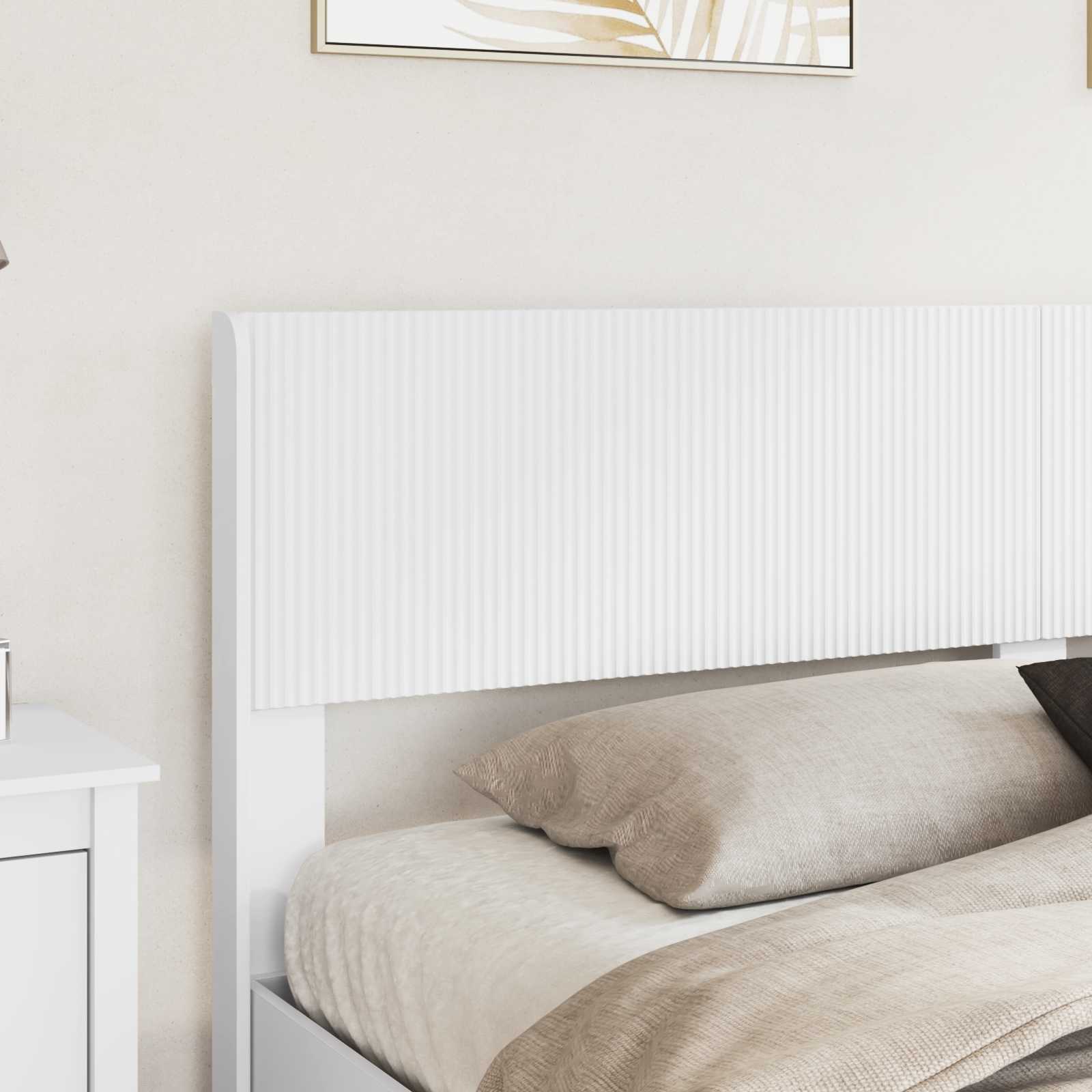 vidaXL Bedframe met opbergruimte en hoofdbord Wit 200 x 200 cm
