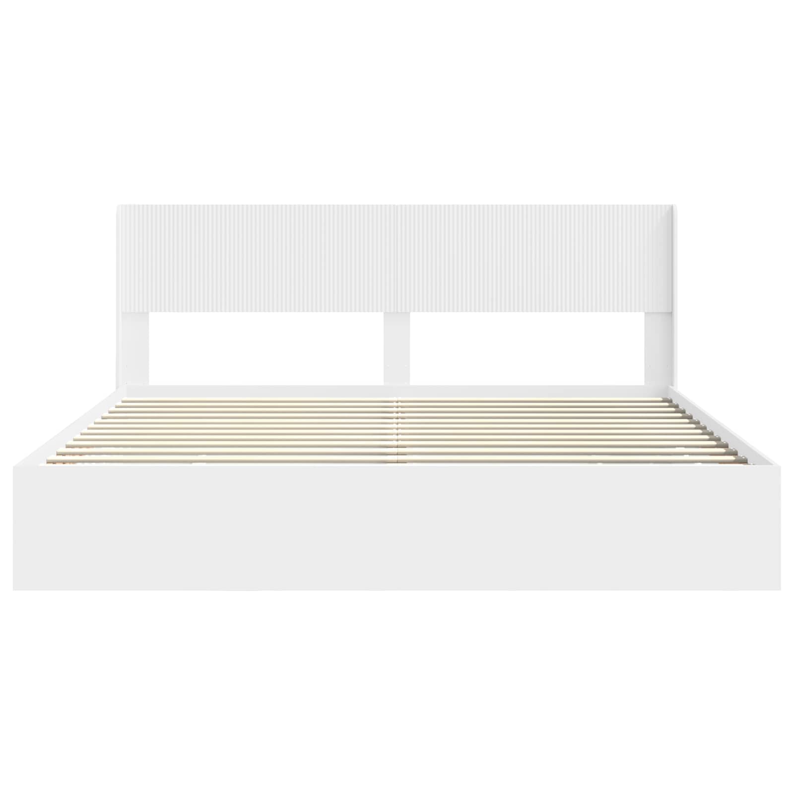 vidaXL Bedframe met opbergruimte en hoofdbord Wit 200 x 200 cm