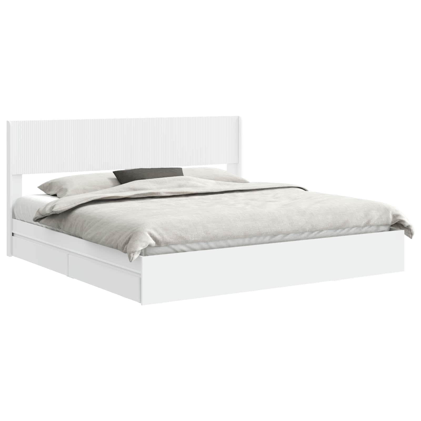 vidaXL Bedframe met opbergruimte en hoofdbord Wit 180 x 200 cm
