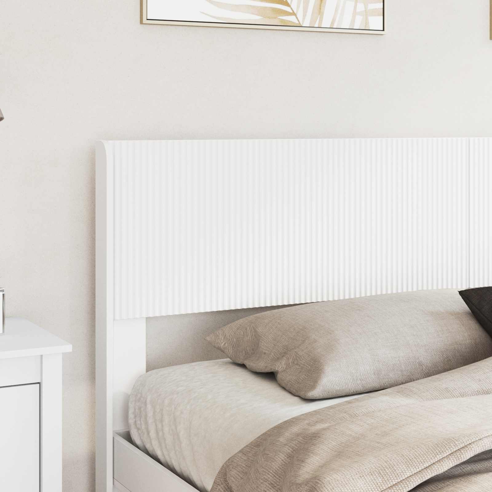 vidaXL Bedframe met opbergruimte en hoofdbord Wit 180 x 200 cm