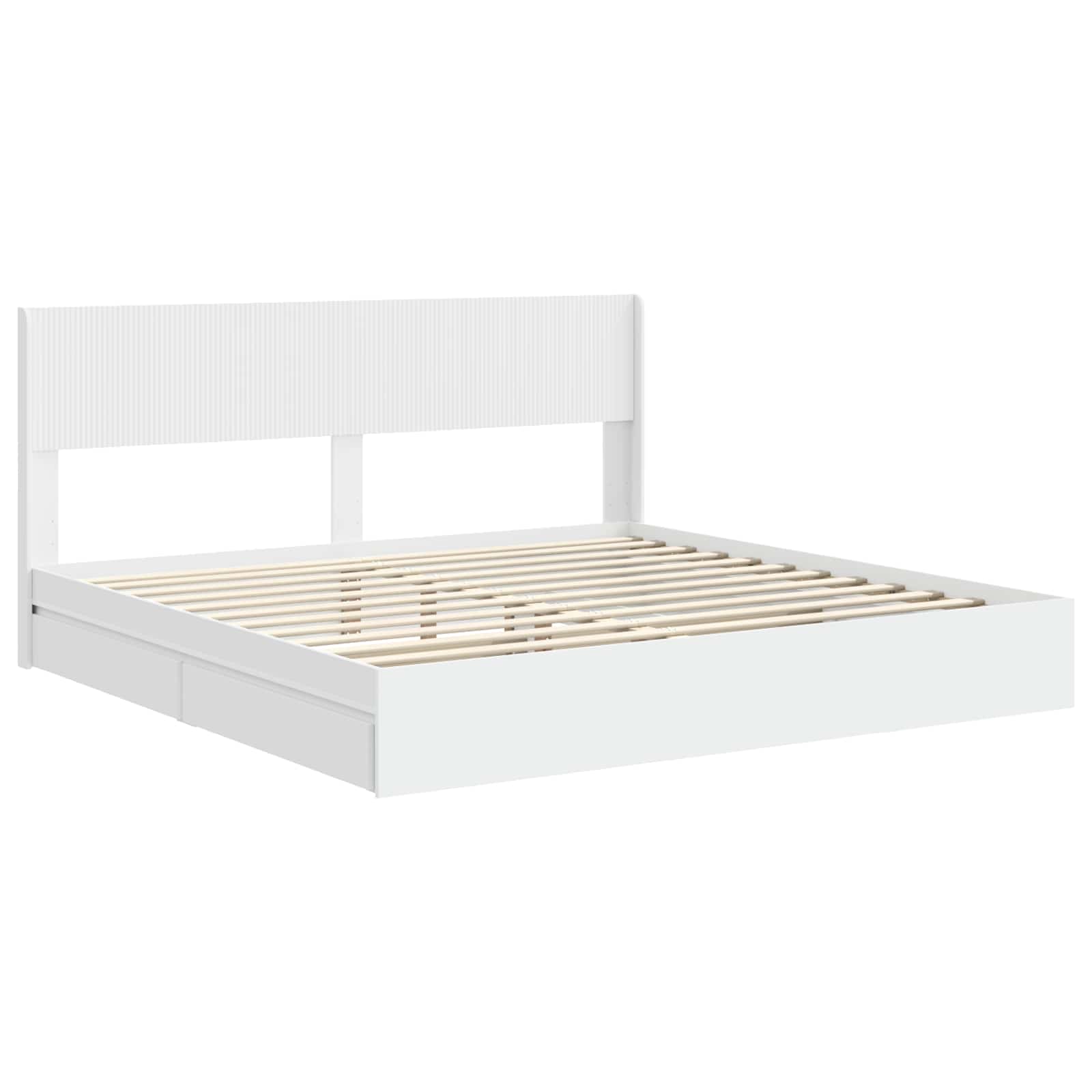 vidaXL Bedframe met opbergruimte en hoofdbord Wit 180 x 200 cm