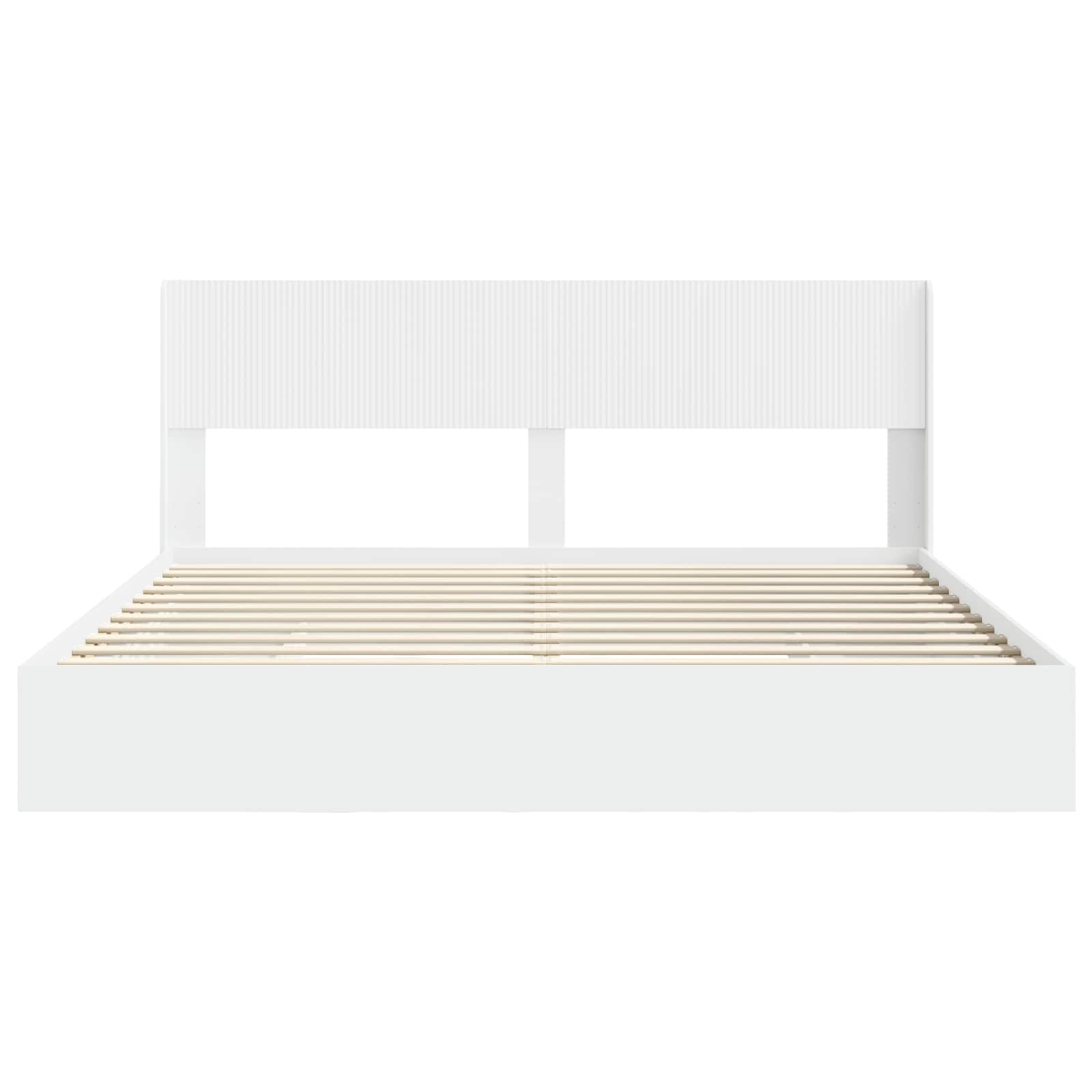 vidaXL Bedframe met opbergruimte en hoofdbord Wit 180 x 200 cm