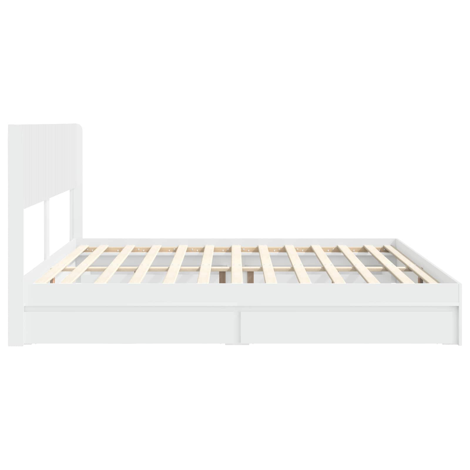 vidaXL Bedframe met opbergruimte en hoofdbord Wit 180 x 200 cm
