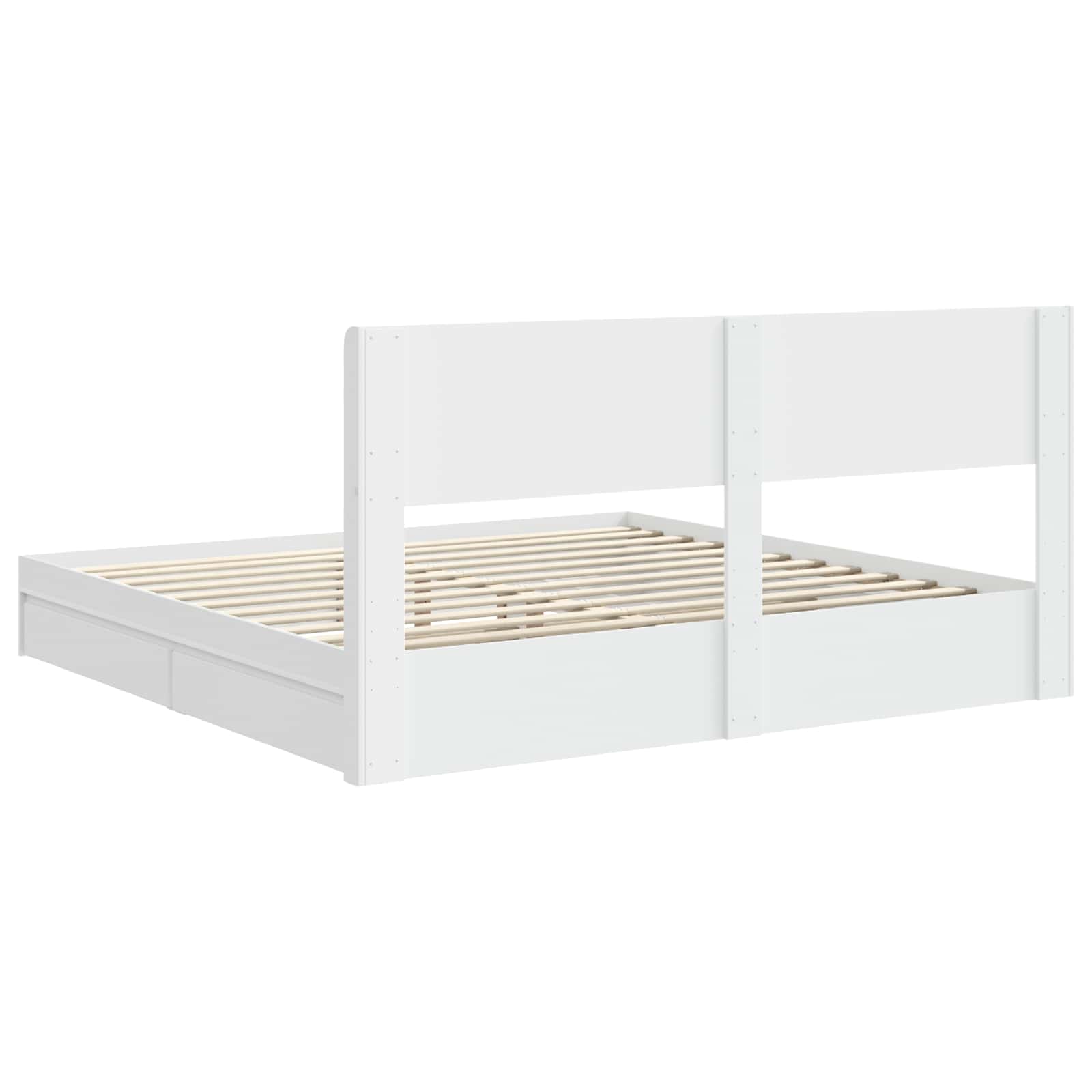 vidaXL Bedframe met opbergruimte en hoofdbord Wit 180 x 200 cm
