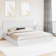 vidaXL Bedframe met opbergruimte en hoofdbord Wit 180 x 200 cm