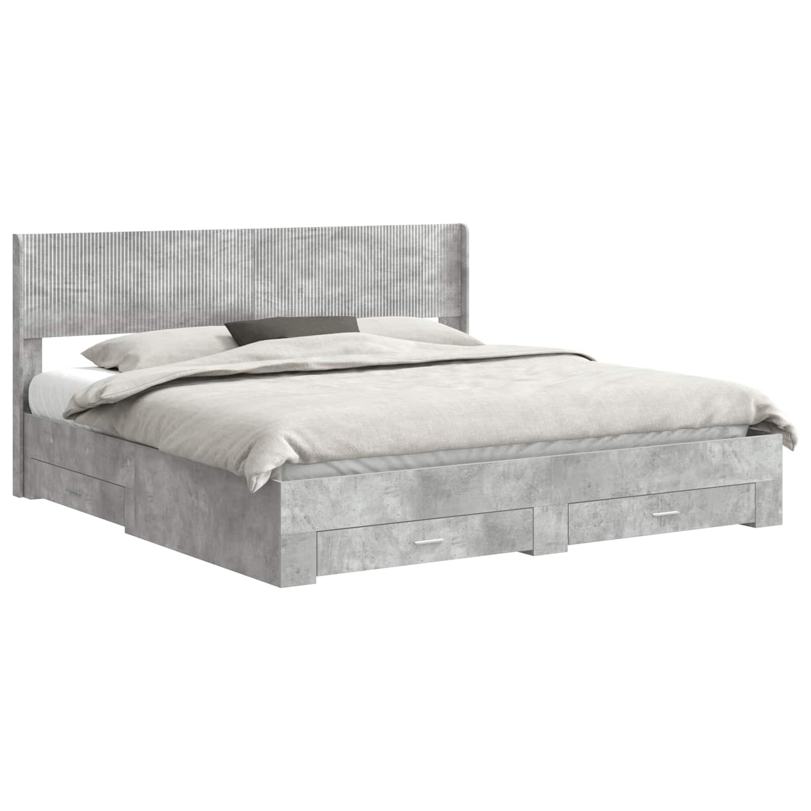 vidaXL Bedframe met opbergruimte en hoofdbord Zwart 200 x 200 cm
