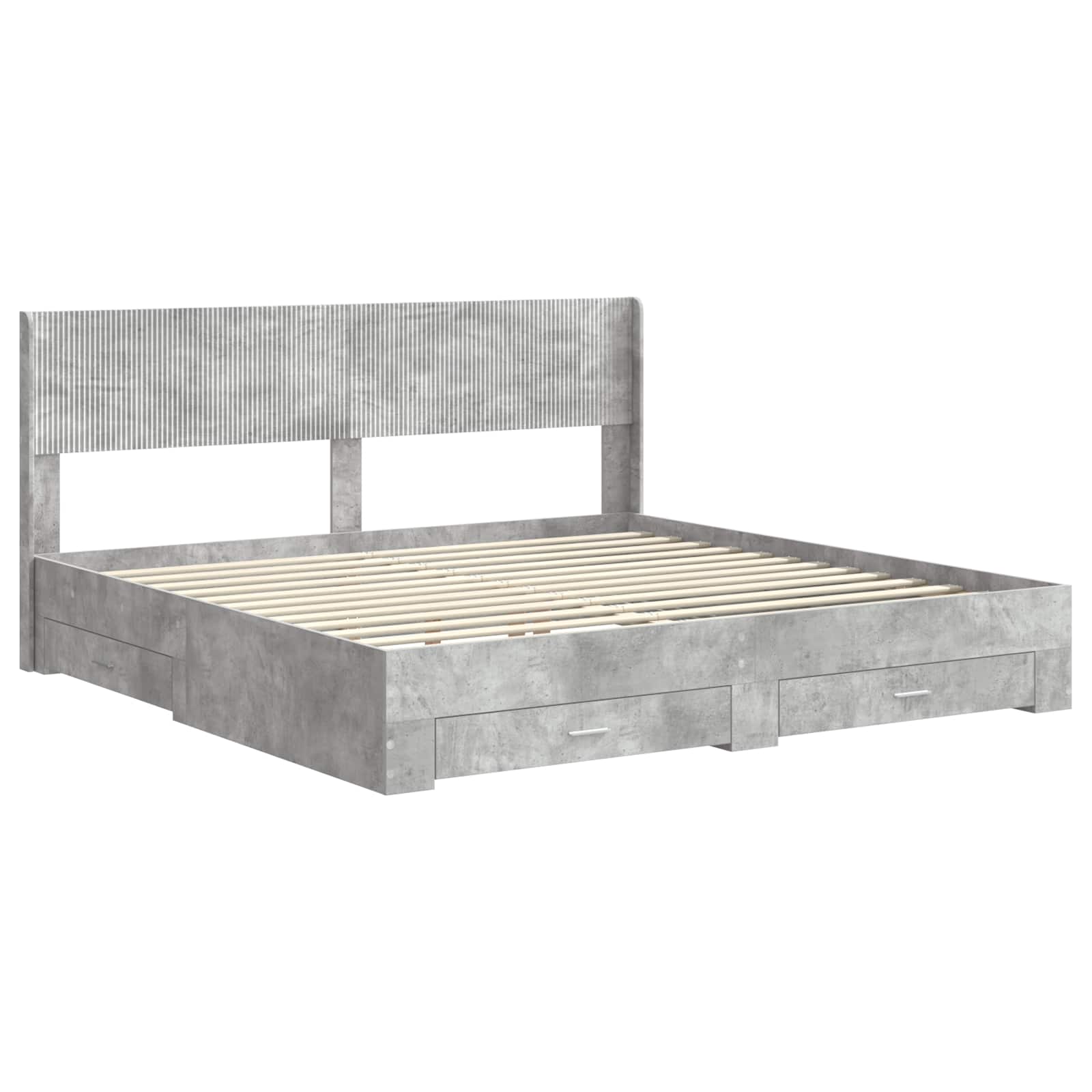 vidaXL Bedframe met opbergruimte en hoofdbord Zwart 200 x 200 cm