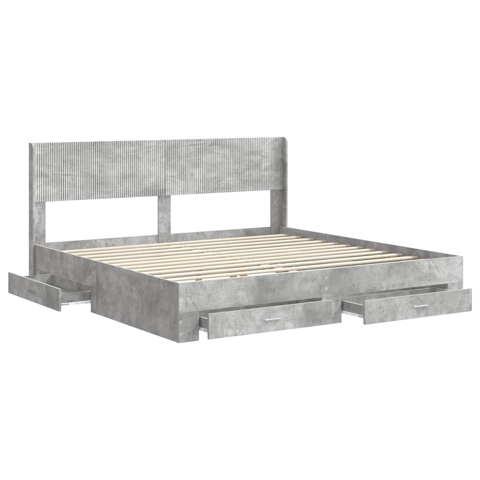 vidaXL Bedframe met opbergruimte en hoofdbord Zwart 200 x 200 cm