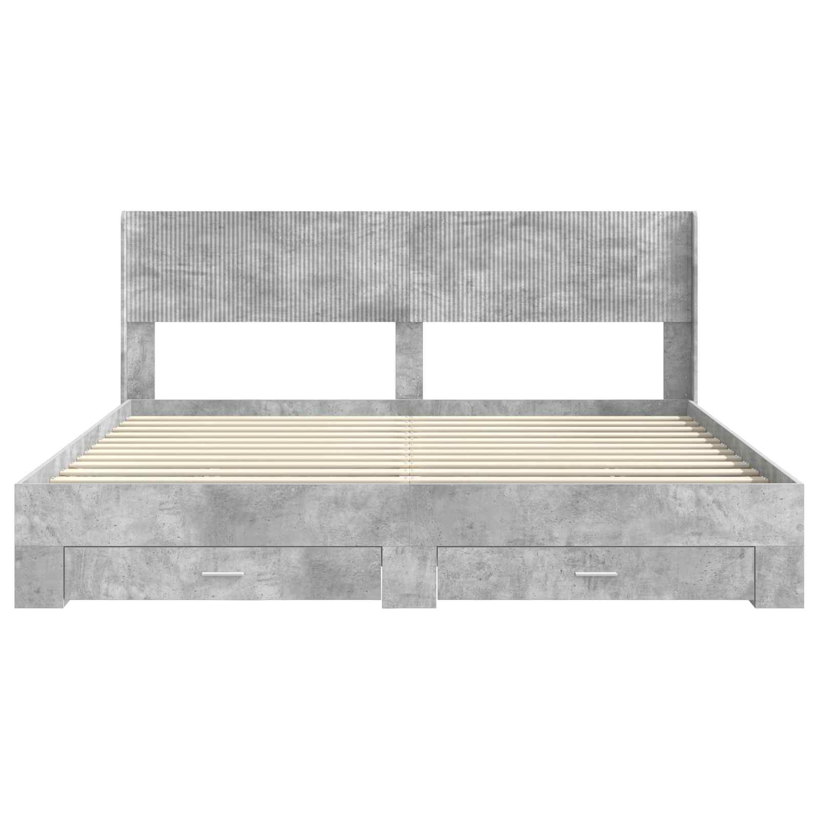 vidaXL Bedframe met opbergruimte en hoofdbord Zwart 200 x 200 cm