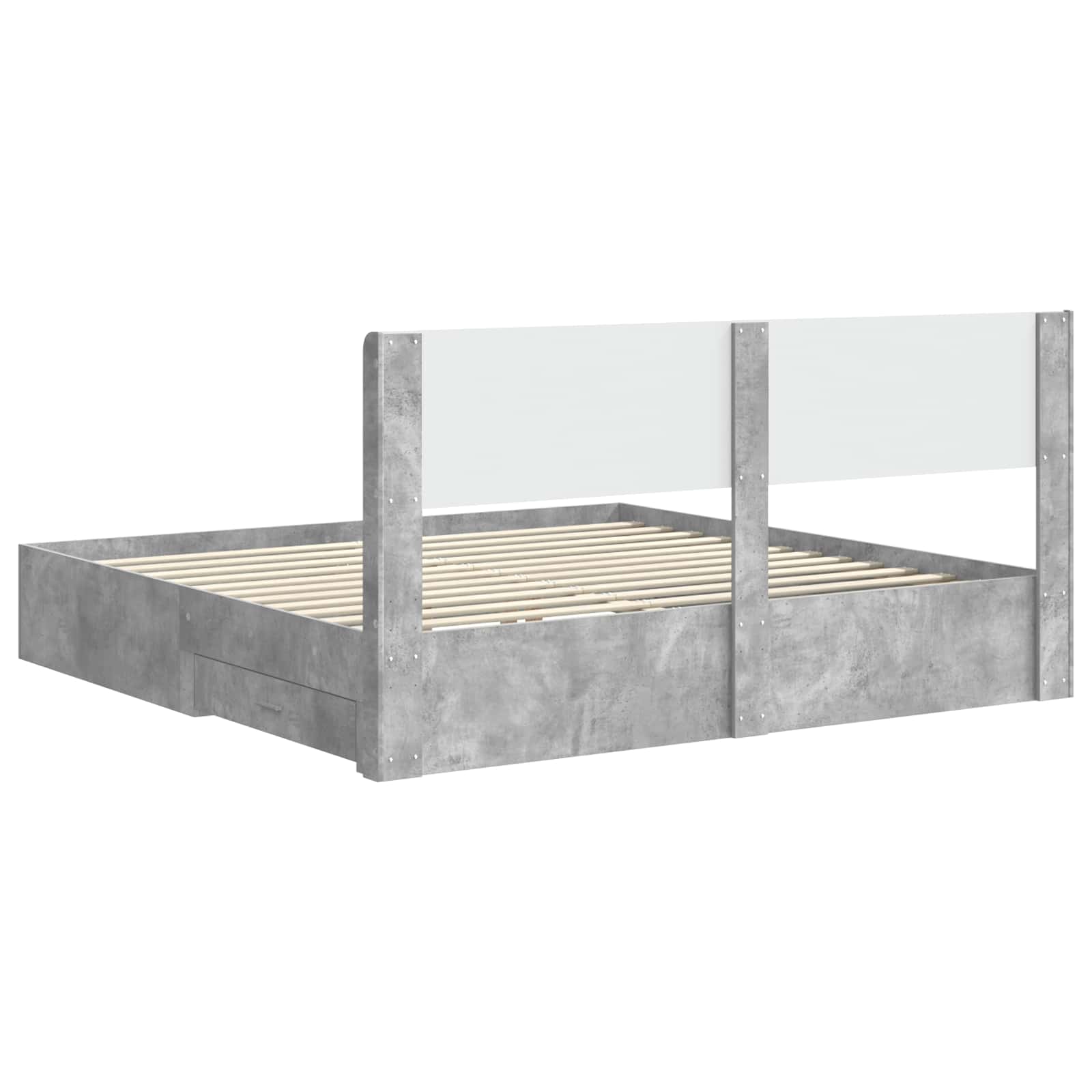 vidaXL Bedframe met opbergruimte en hoofdbord Zwart 200 x 200 cm