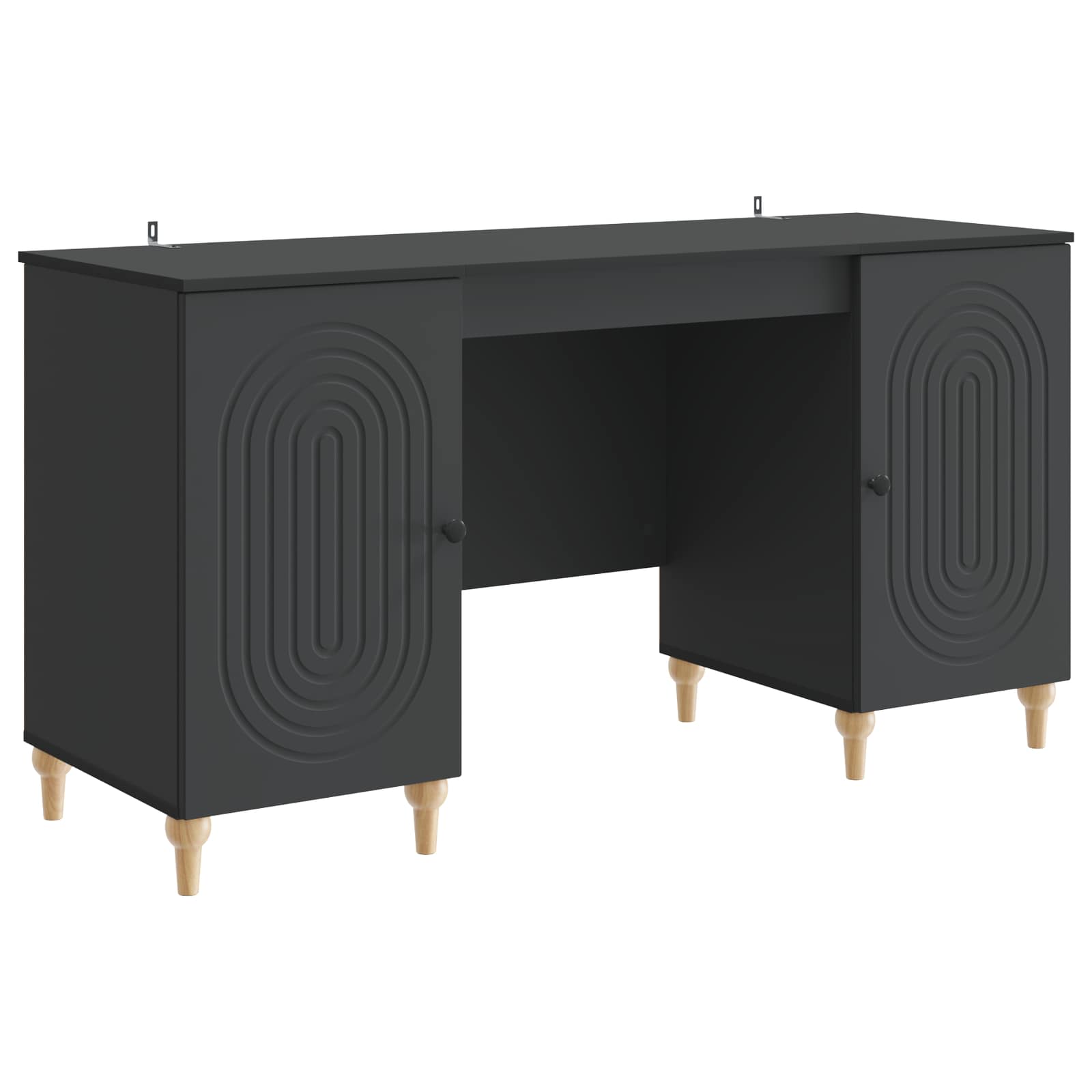 vidaXL Bureau met plank Zwart 142,5 x 50 x 75 cm Bewerkt hout