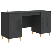 vidaXL Bureau met plank Zwart 142,5 x 50 x 75 cm Bewerkt hout