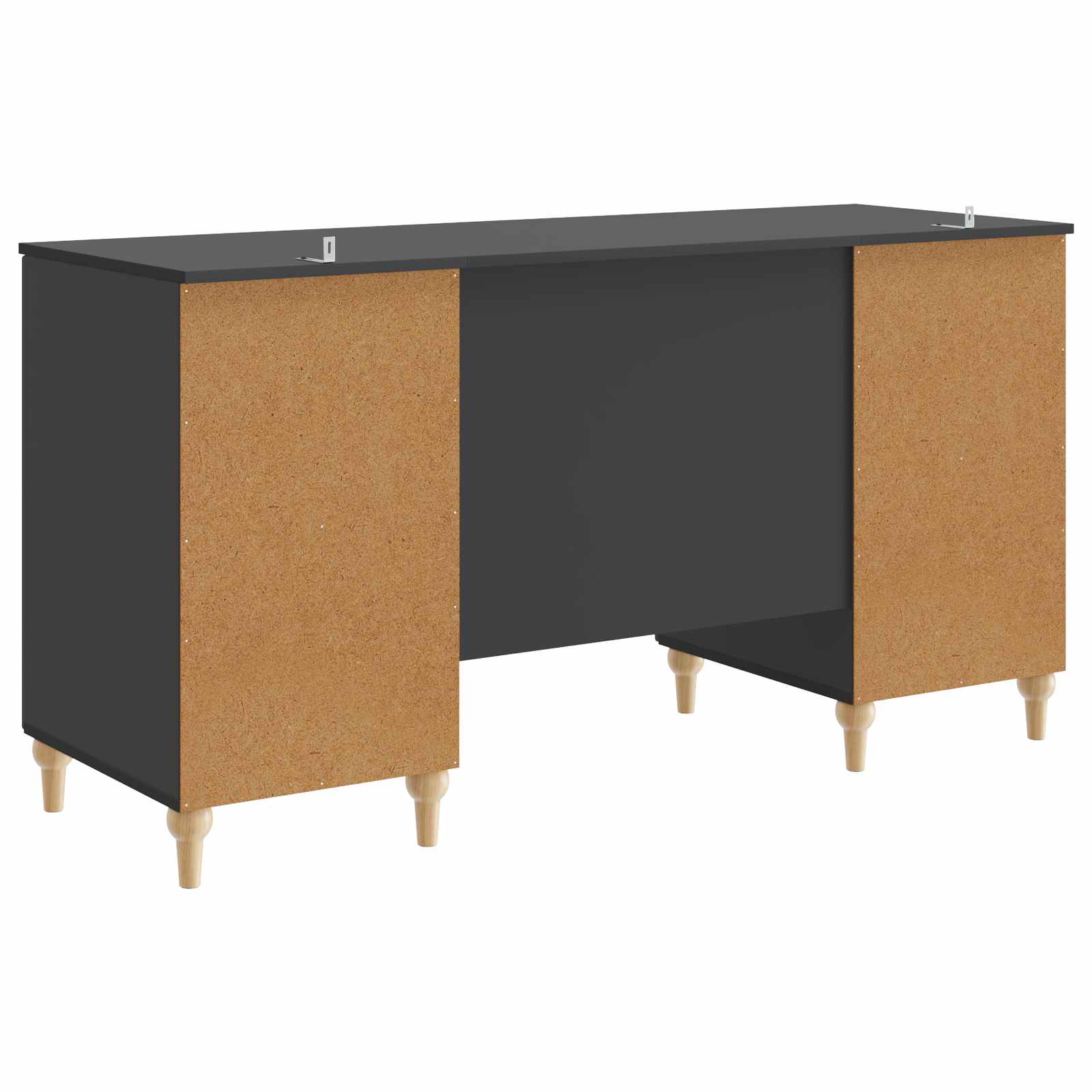 vidaXL Bureau met plank Zwart 142,5 x 50 x 75 cm Bewerkt hout