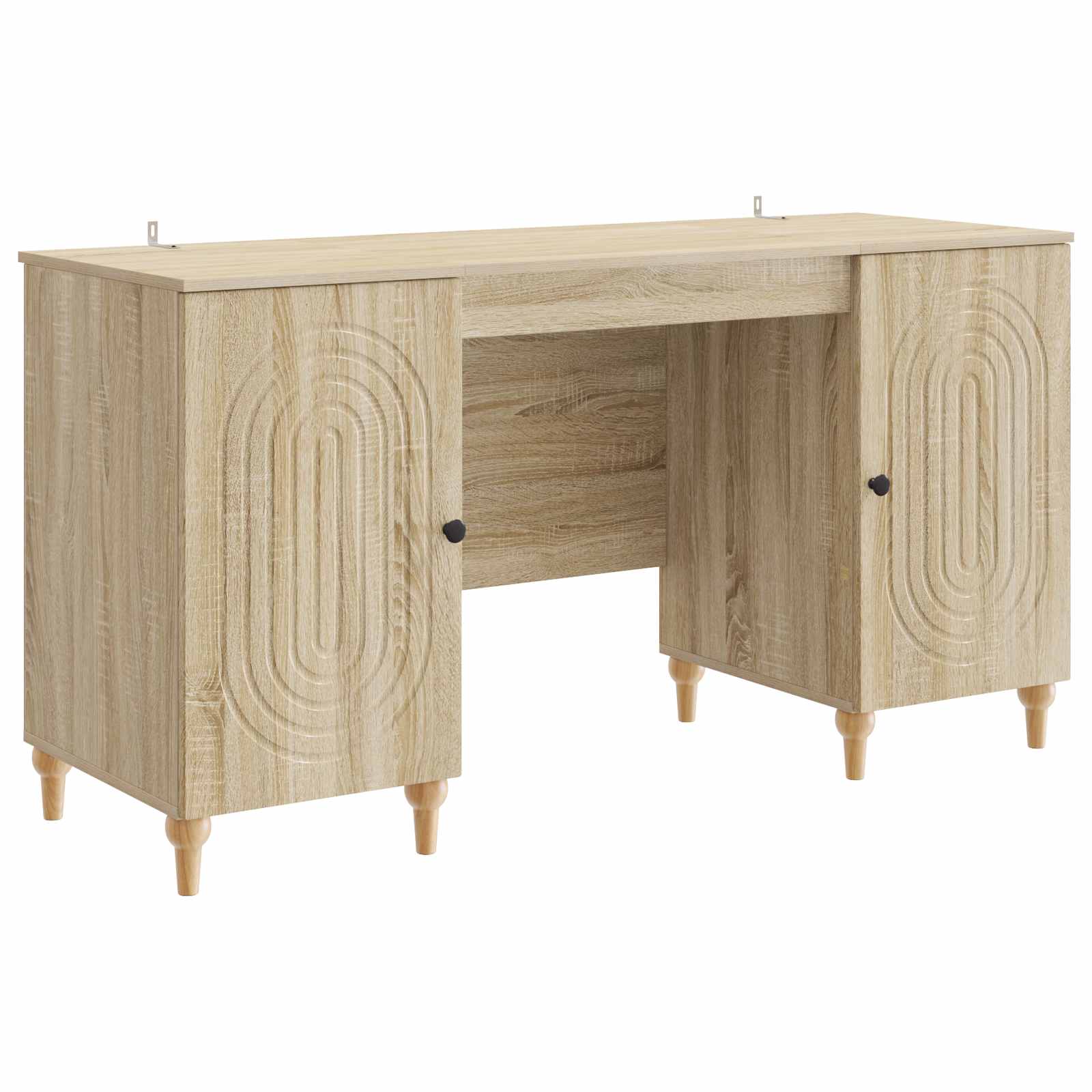 vidaXL Bureau met plank Zwart 142,5 x 50 x 75 cm Bewerkt hout