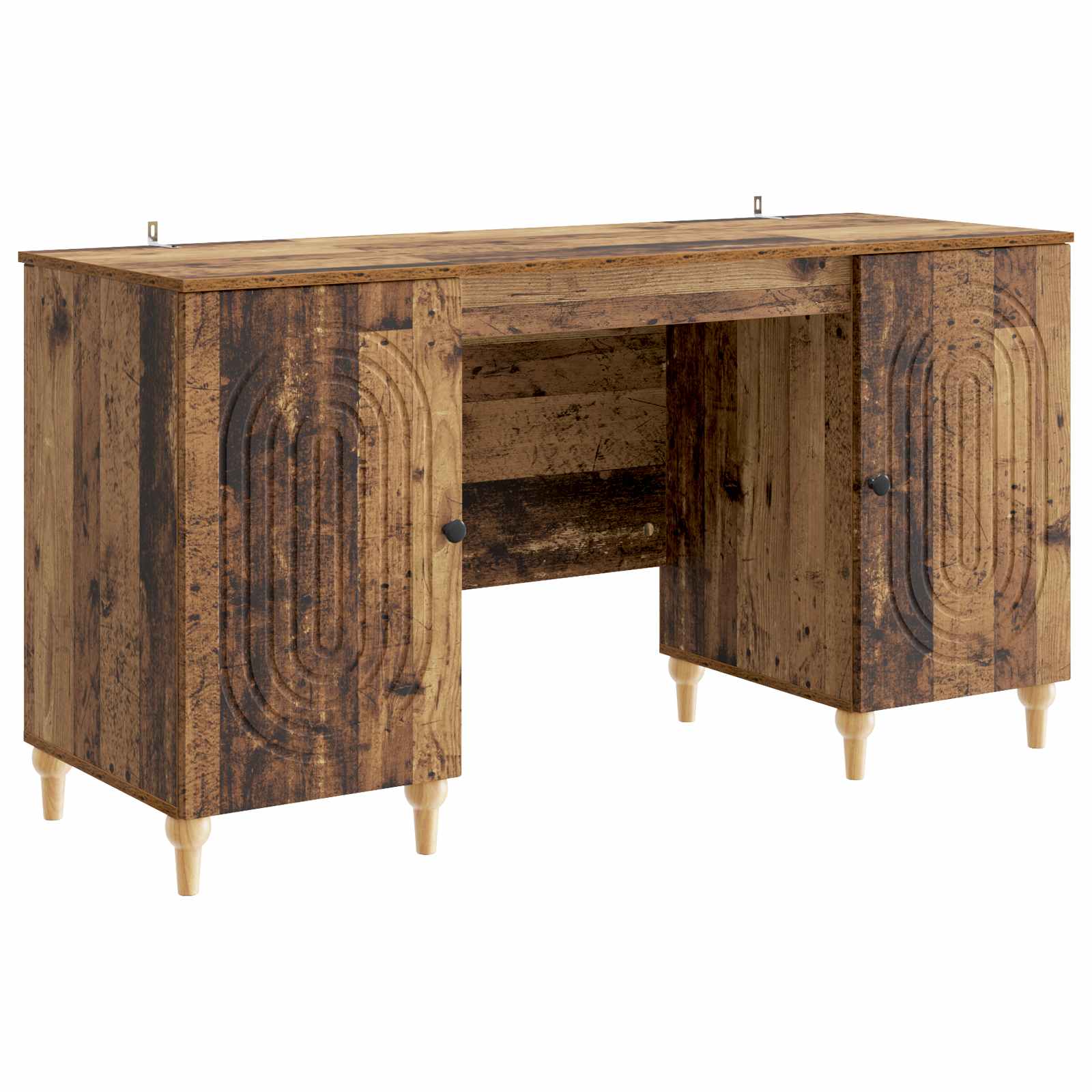 vidaXL Bureau met plank Zwart 142,5 x 50 x 75 cm Bewerkt hout