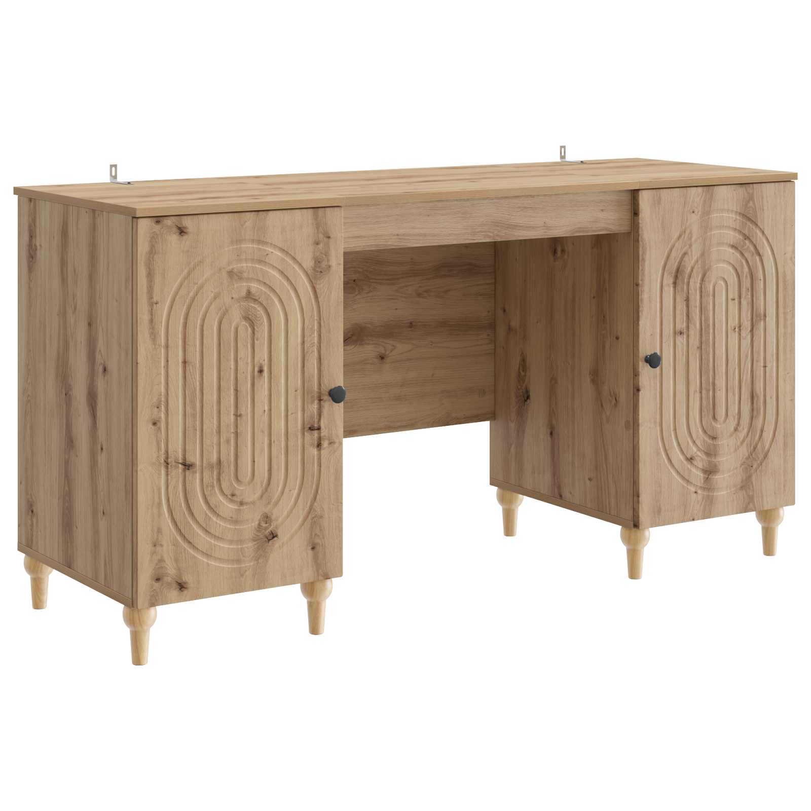 vidaXL Bureau met plank Zwart 142,5 x 50 x 75 cm Bewerkt hout