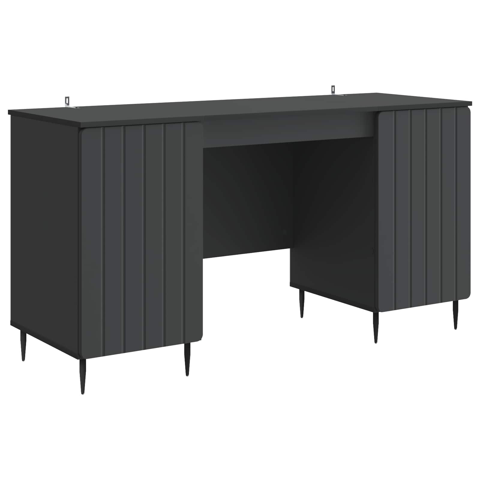 vidaXL Bureau met plank Zwart 142,5 x 50 x 75 cm Bewerkt hout