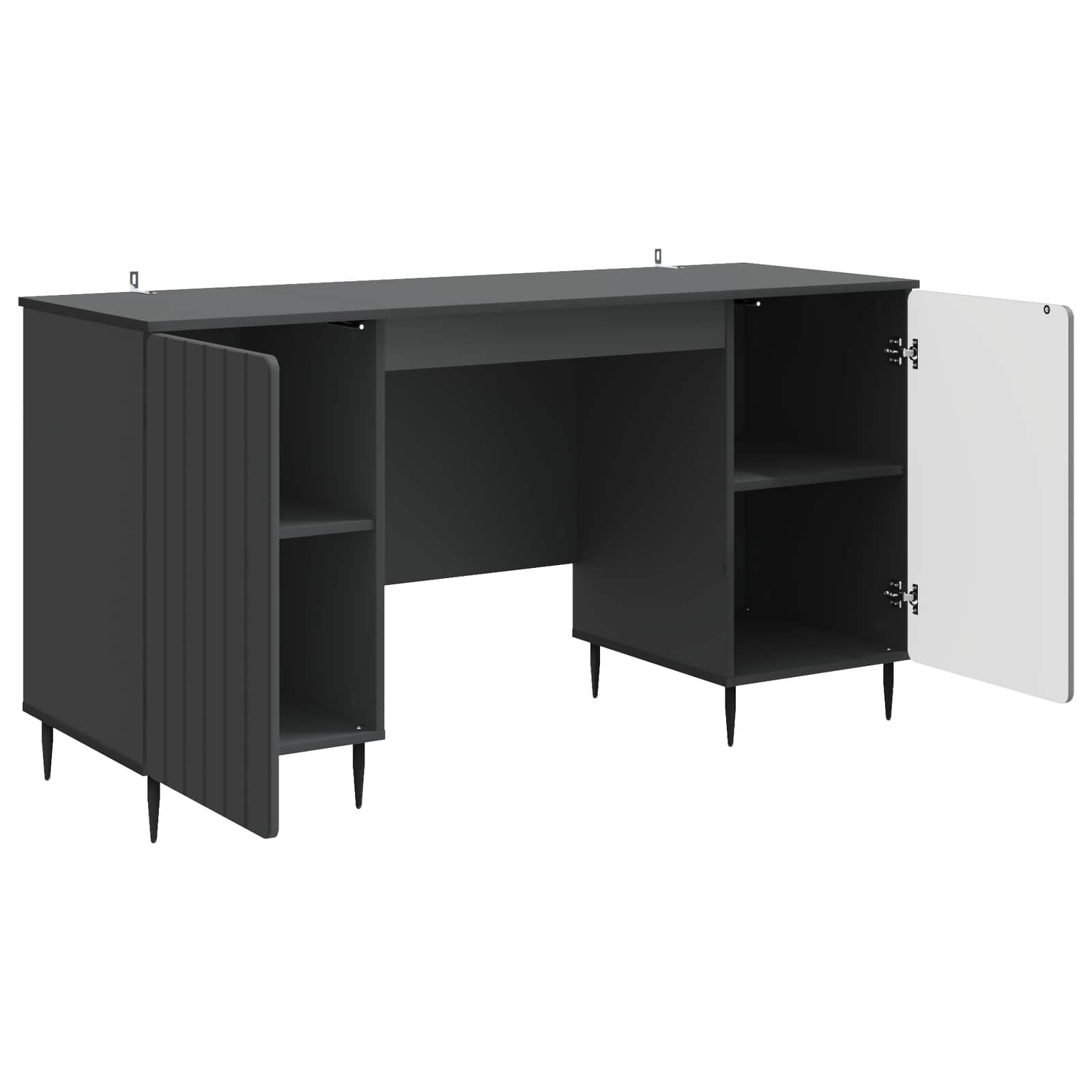 vidaXL Bureau met plank Zwart 142,5 x 50 x 75 cm Bewerkt hout