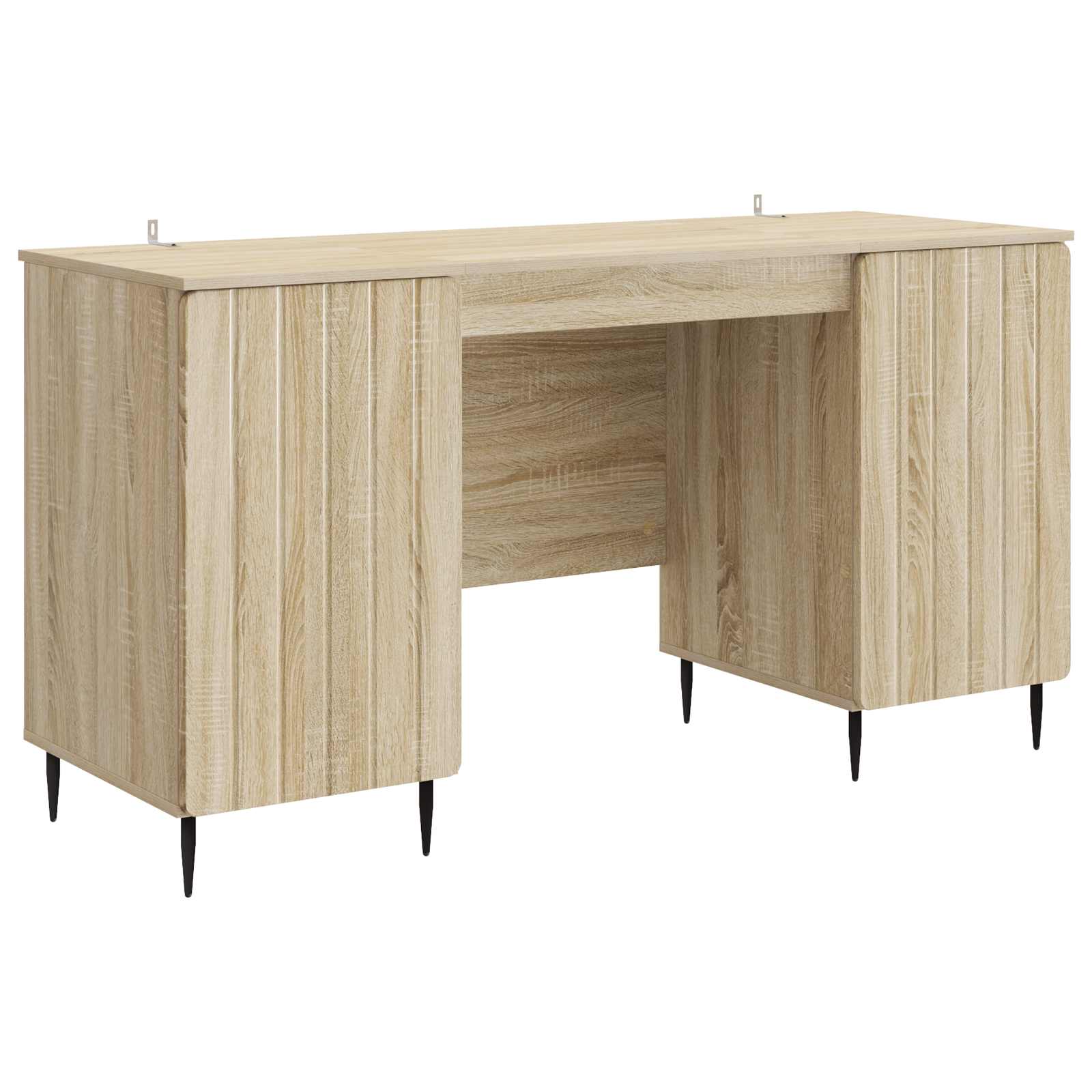 vidaXL Bureau met plank Zwart 142,5 x 50 x 75 cm Bewerkt hout