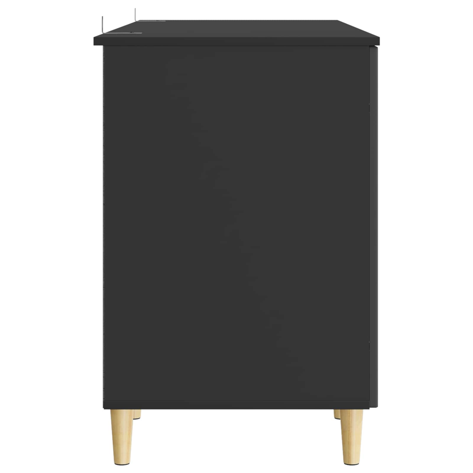 vidaXL Bureau met plank Zwart 142,5 x 50 x 75 cm Bewerkt hout