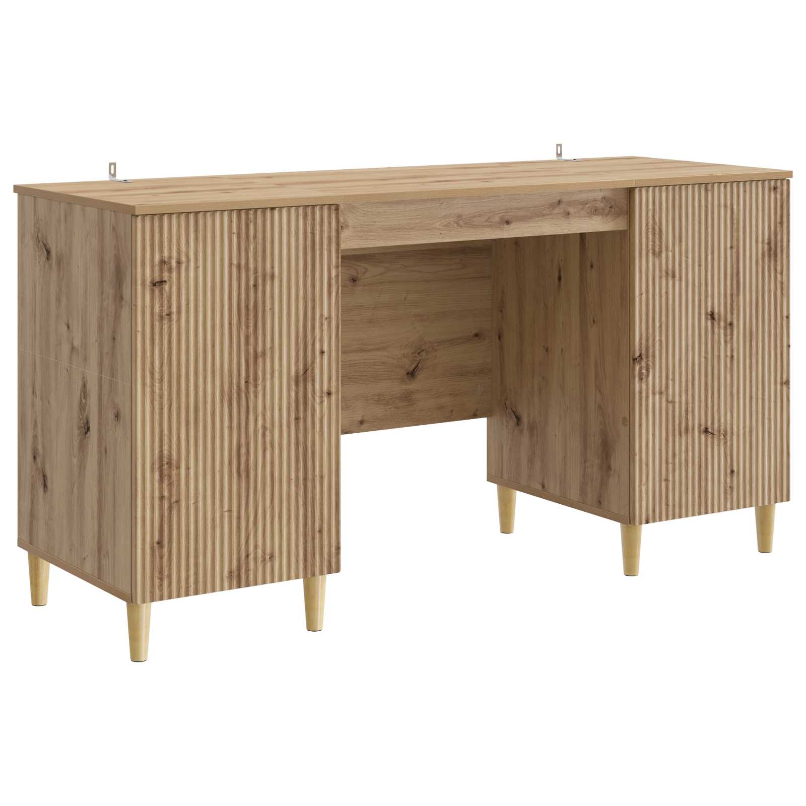 vidaXL Bureau met plank Zwart 142,5 x 50 x 75 cm Bewerkt hout