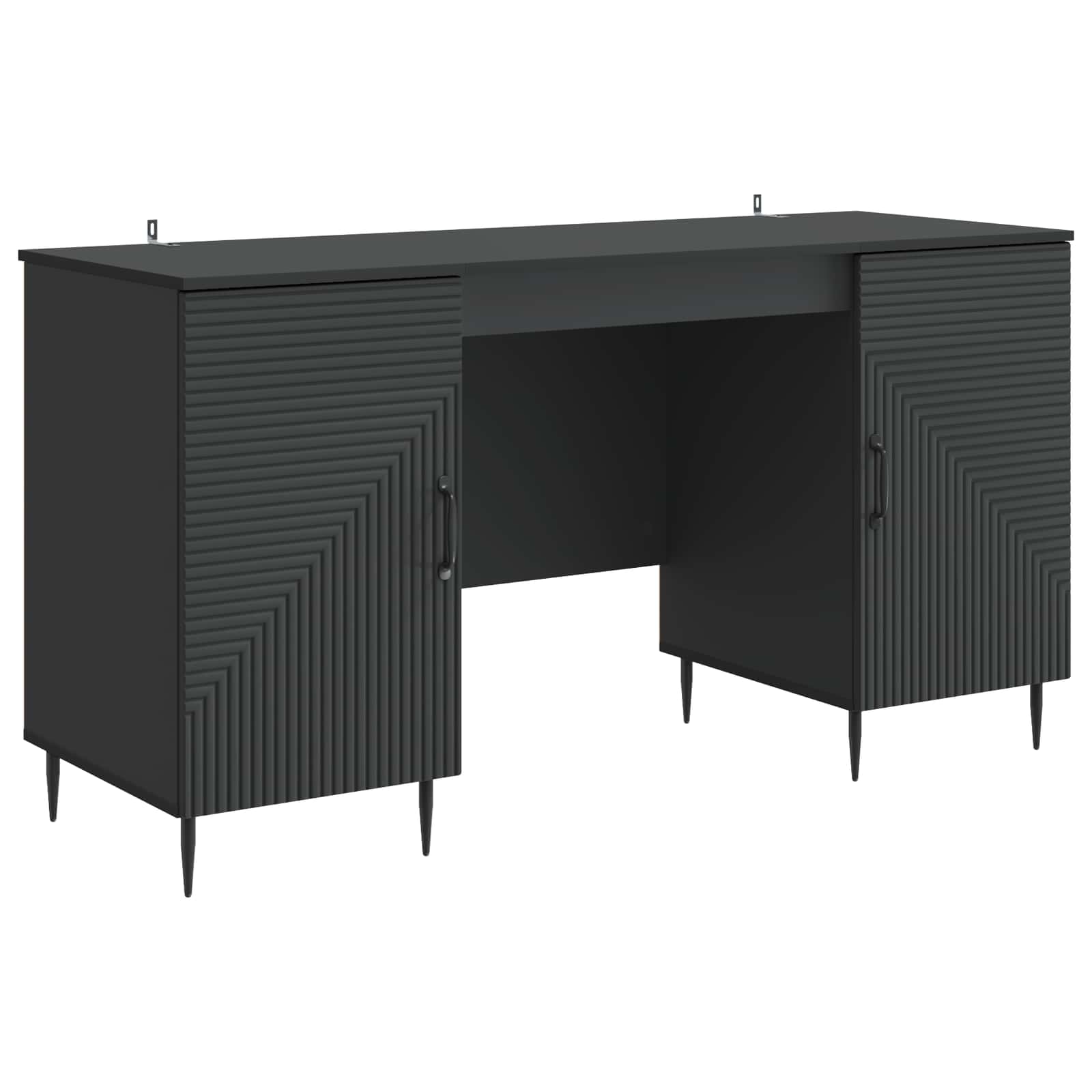 vidaXL Bureau met plank Zwart 142,5 x 50 x 75 cm Bewerkt hout