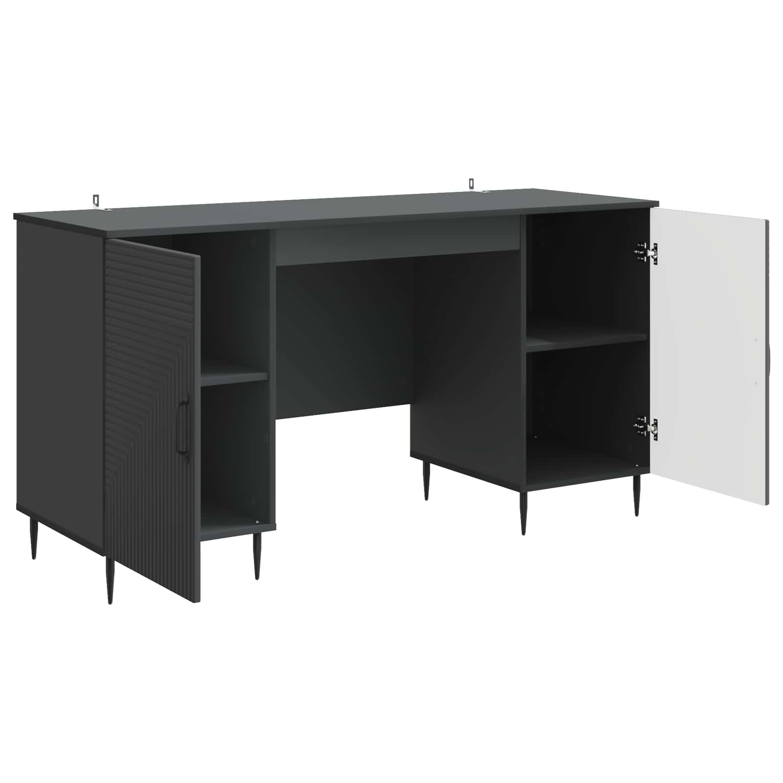 vidaXL Bureau met plank Zwart 142,5 x 50 x 75 cm Bewerkt hout