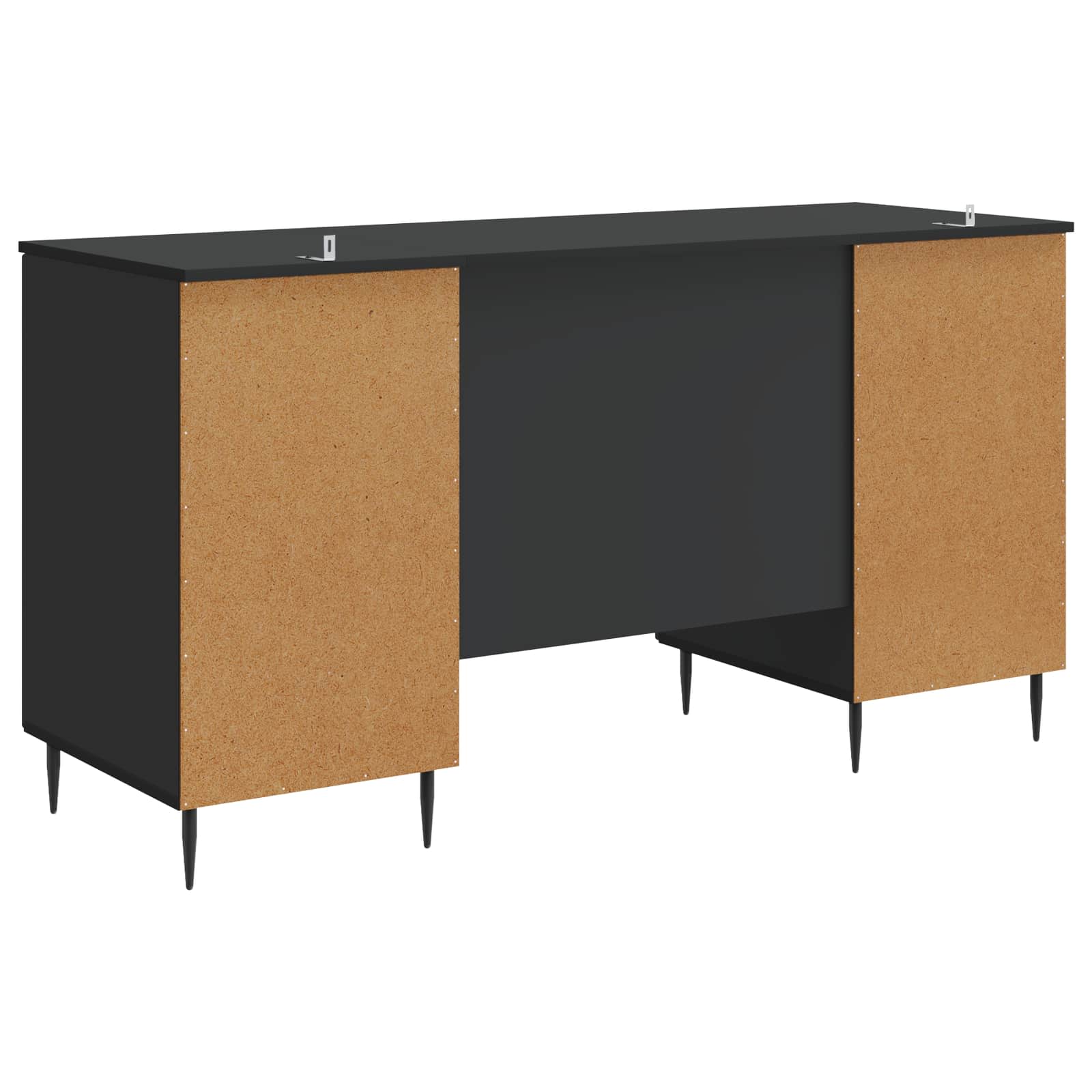vidaXL Bureau met plank Zwart 142,5 x 50 x 75 cm Bewerkt hout