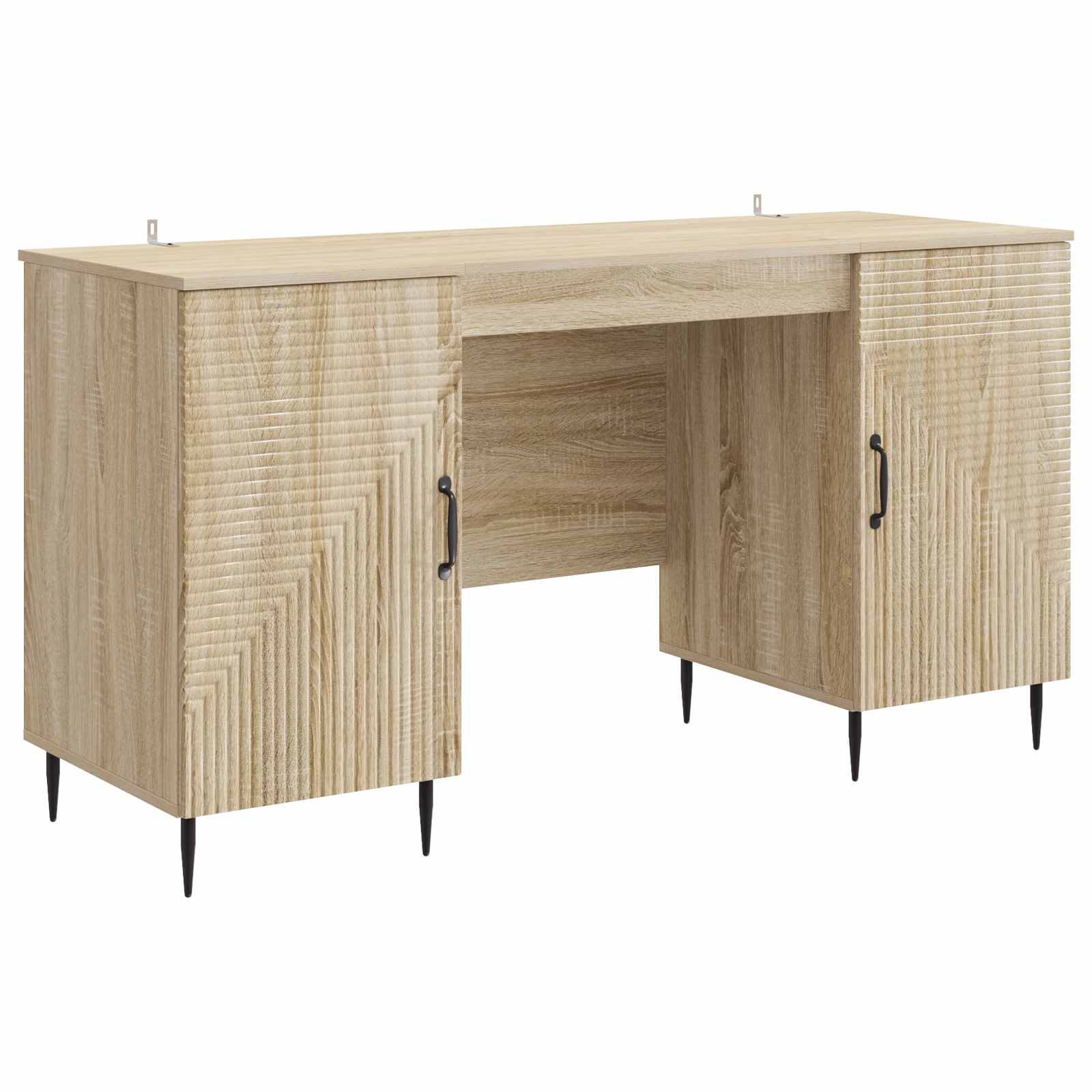 vidaXL Bureau met plank Zwart 142,5 x 50 x 75 cm Bewerkt hout