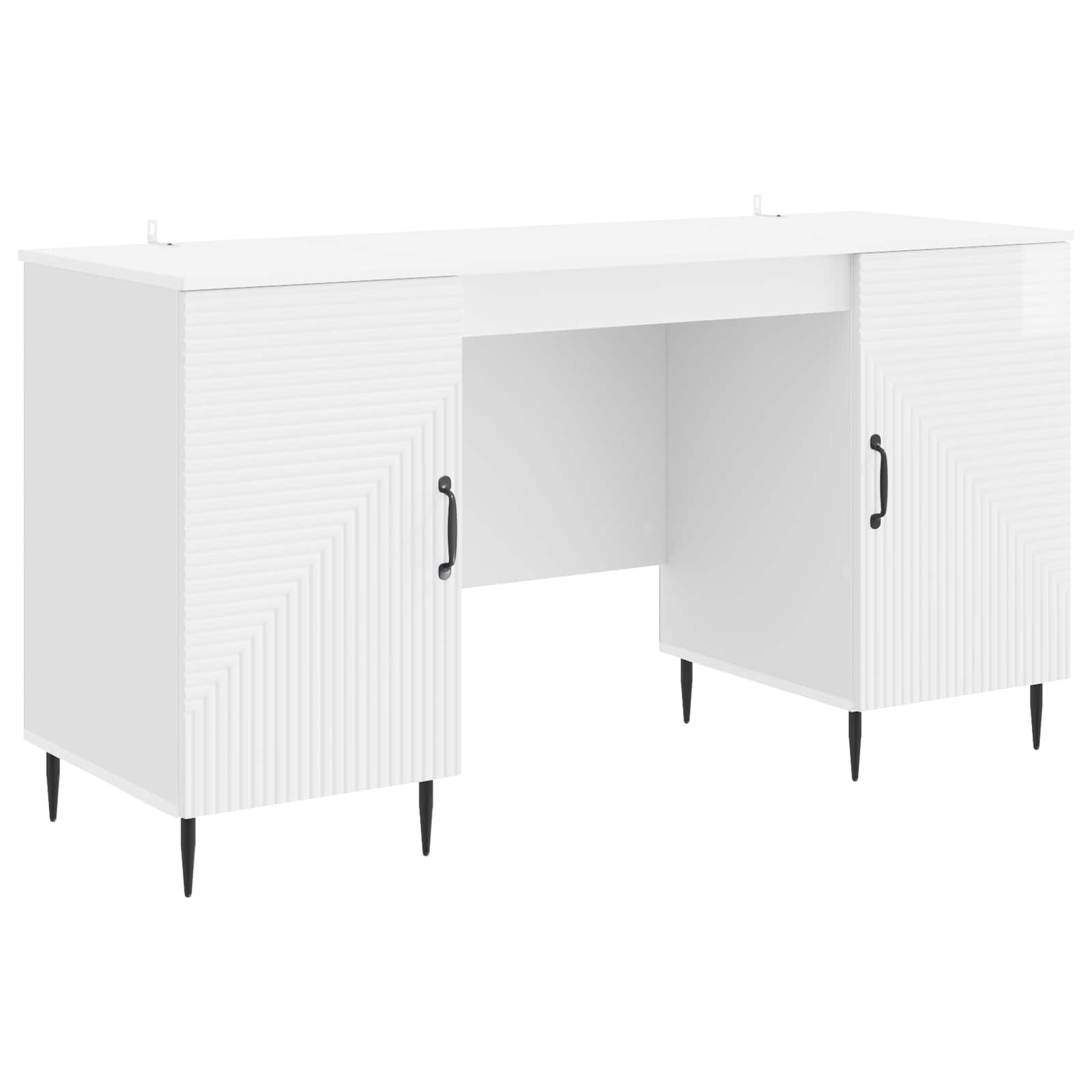 vidaXL Bureau met plank Zwart 142,5 x 50 x 75 cm Bewerkt hout