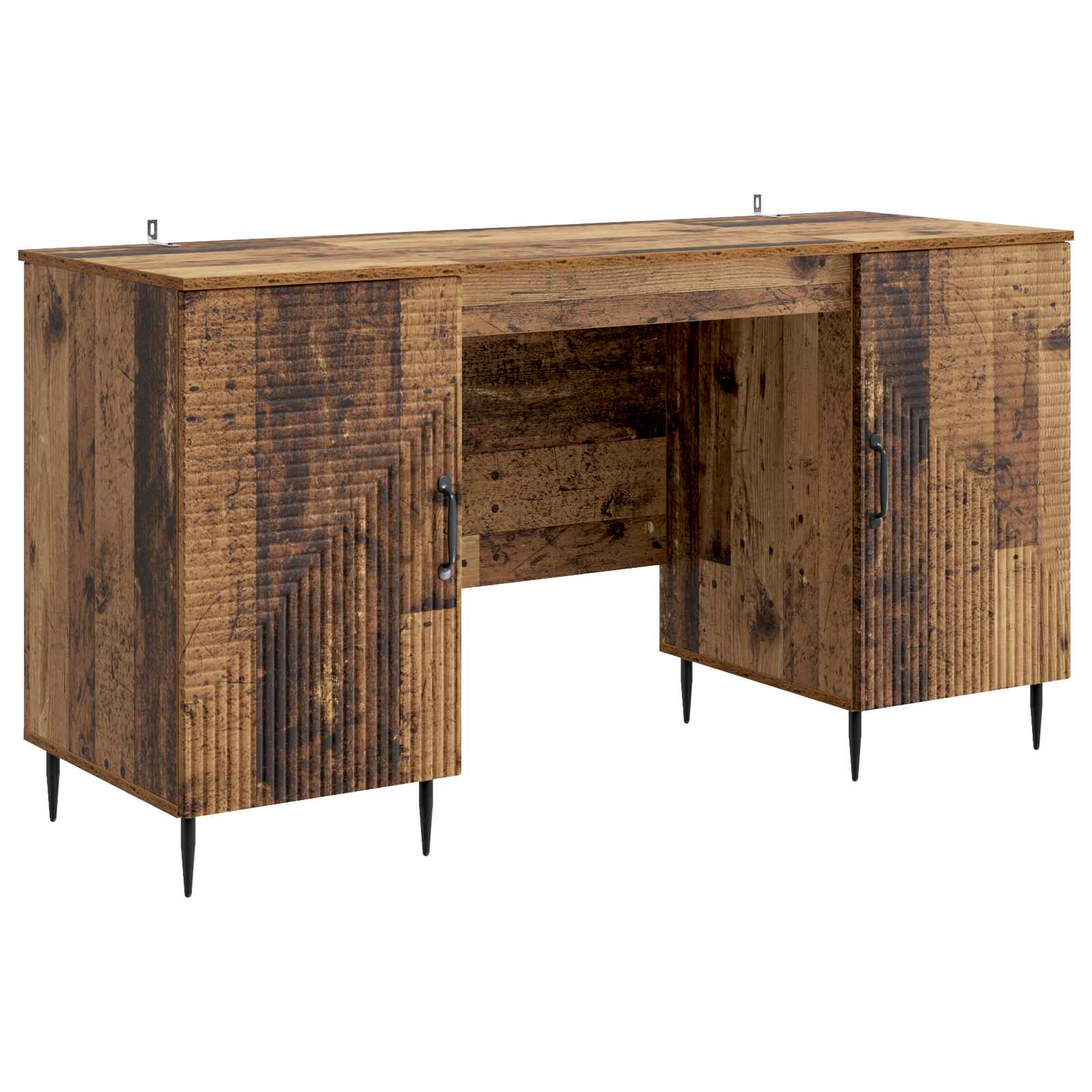 vidaXL Bureau met plank Zwart 142,5 x 50 x 75 cm Bewerkt hout