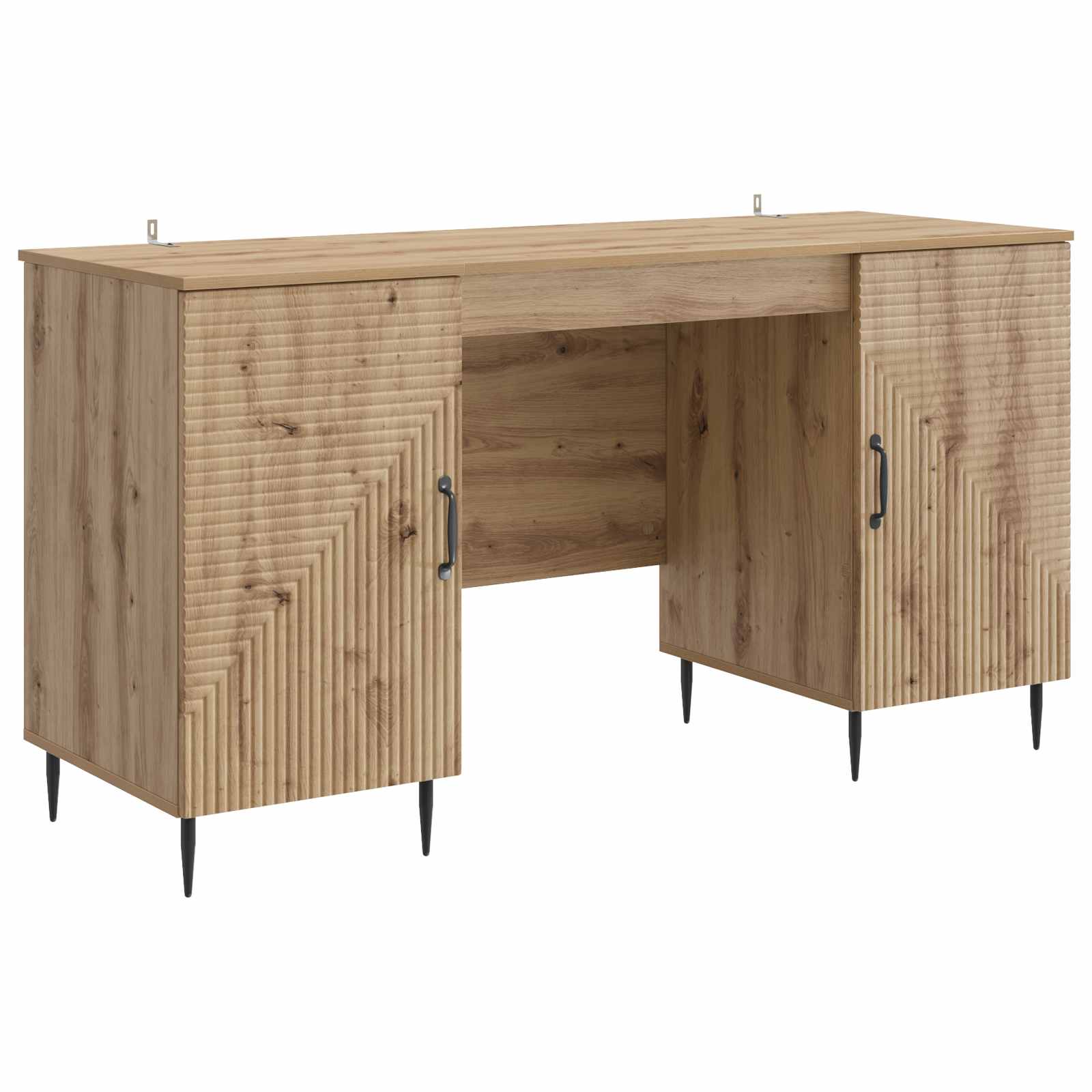 vidaXL Bureau met plank Zwart 142,5 x 50 x 75 cm Bewerkt hout