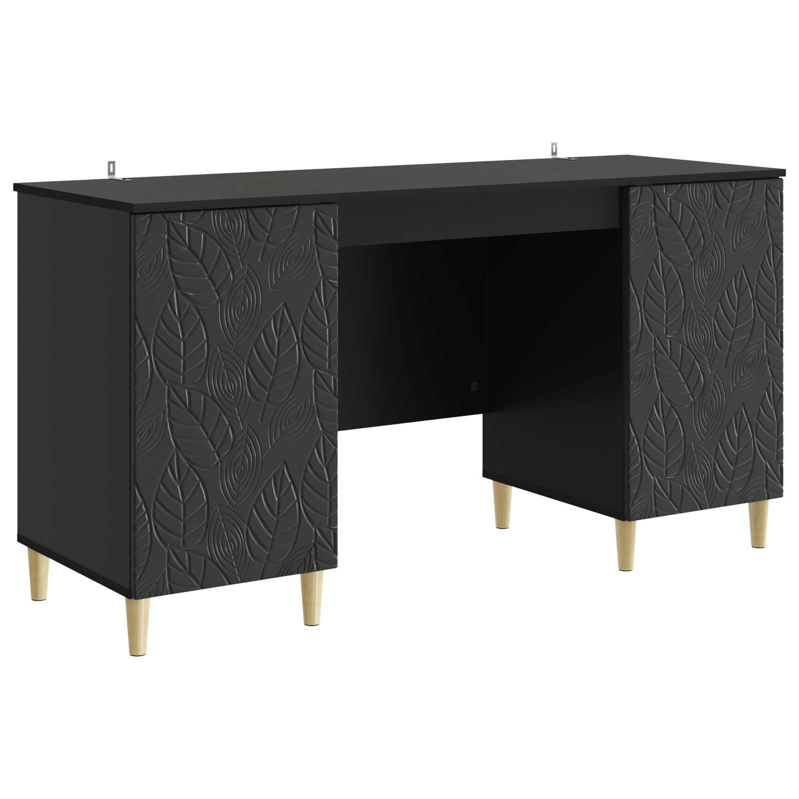 vidaXL Bureau Zwart Bewerkt hout 142,5 x 50 x 75 cm
