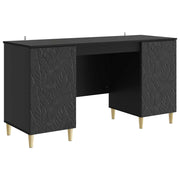 vidaXL Bureau Zwart Bewerkt hout 142,5 x 50 x 75 cm