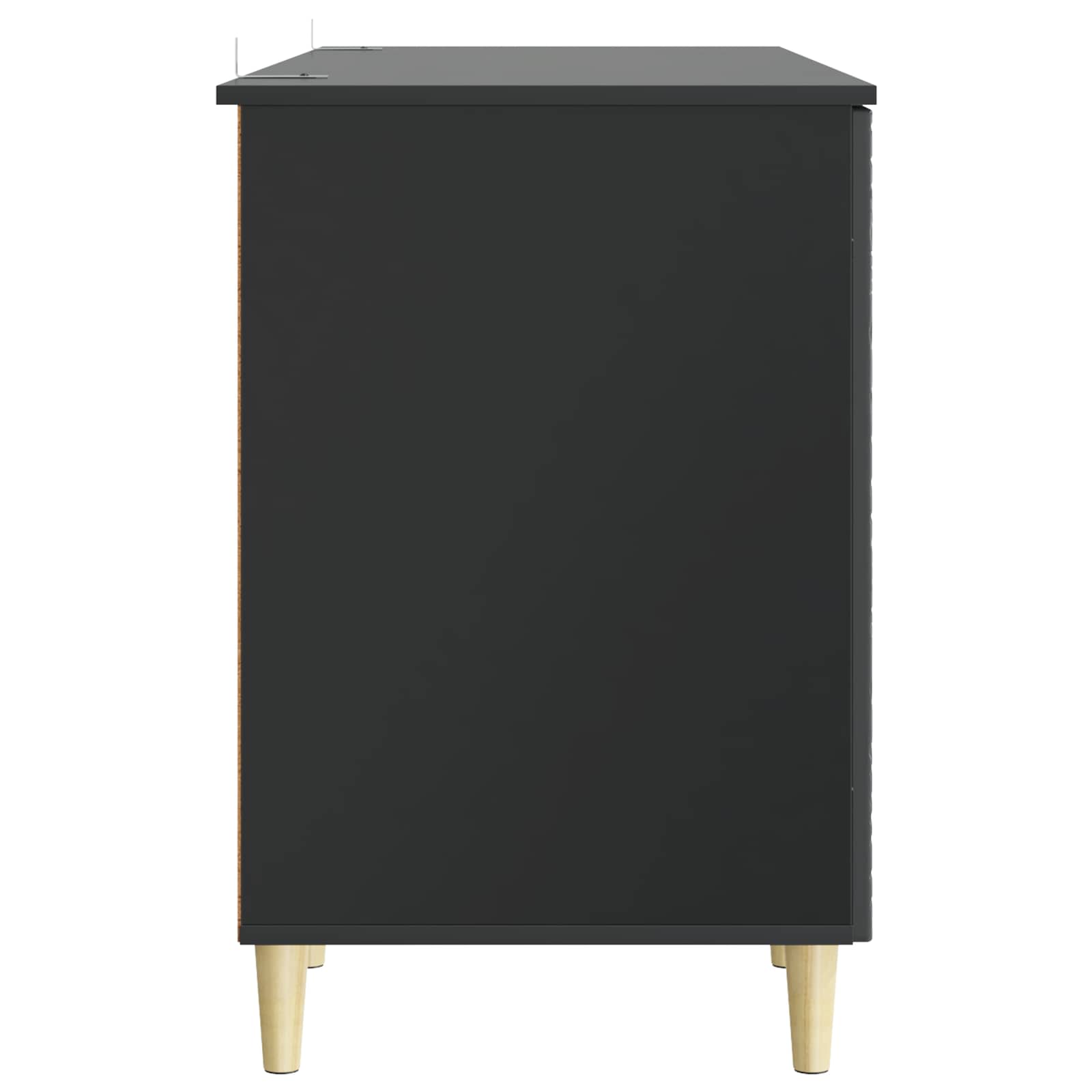 vidaXL Bureau Zwart Bewerkt hout 142,5 x 50 x 75 cm