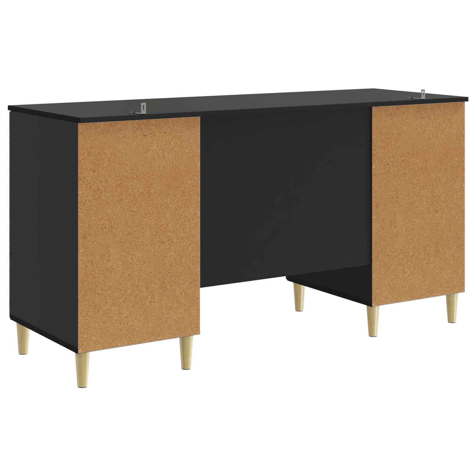 vidaXL Bureau Zwart Bewerkt hout 142,5 x 50 x 75 cm