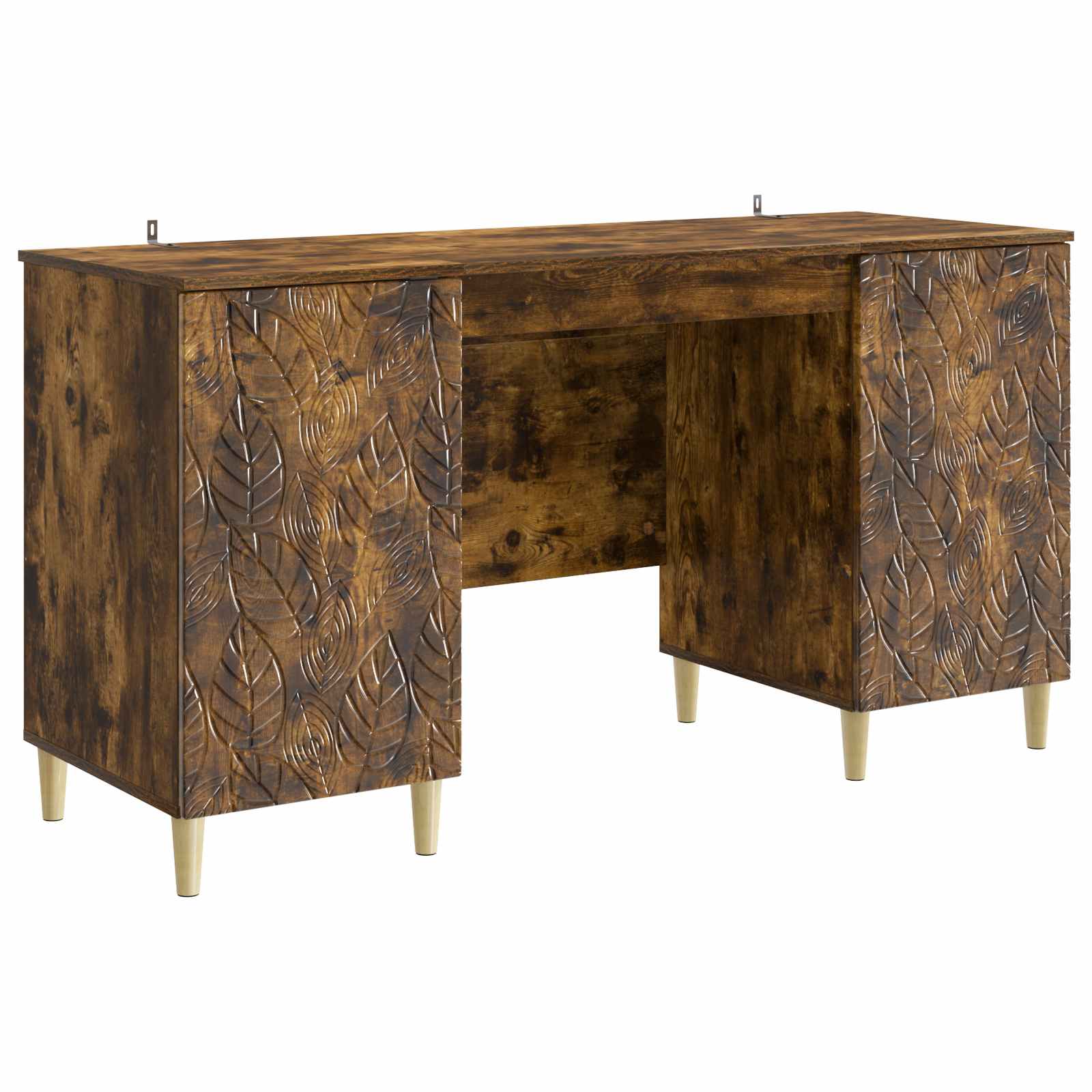 vidaXL Bureau Zwart Bewerkt hout 142,5 x 50 x 75 cm