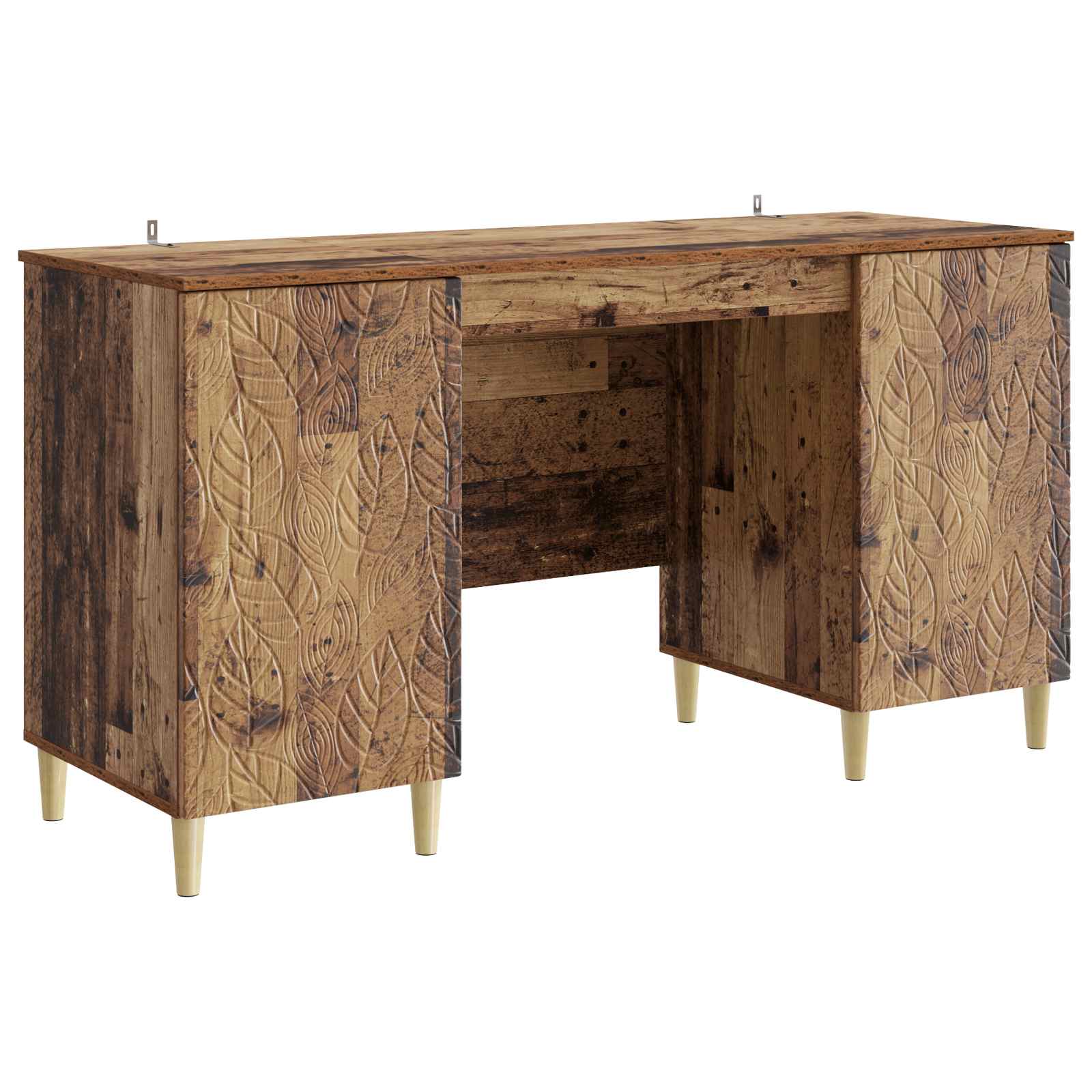 vidaXL Bureau Zwart Bewerkt hout 142,5 x 50 x 75 cm